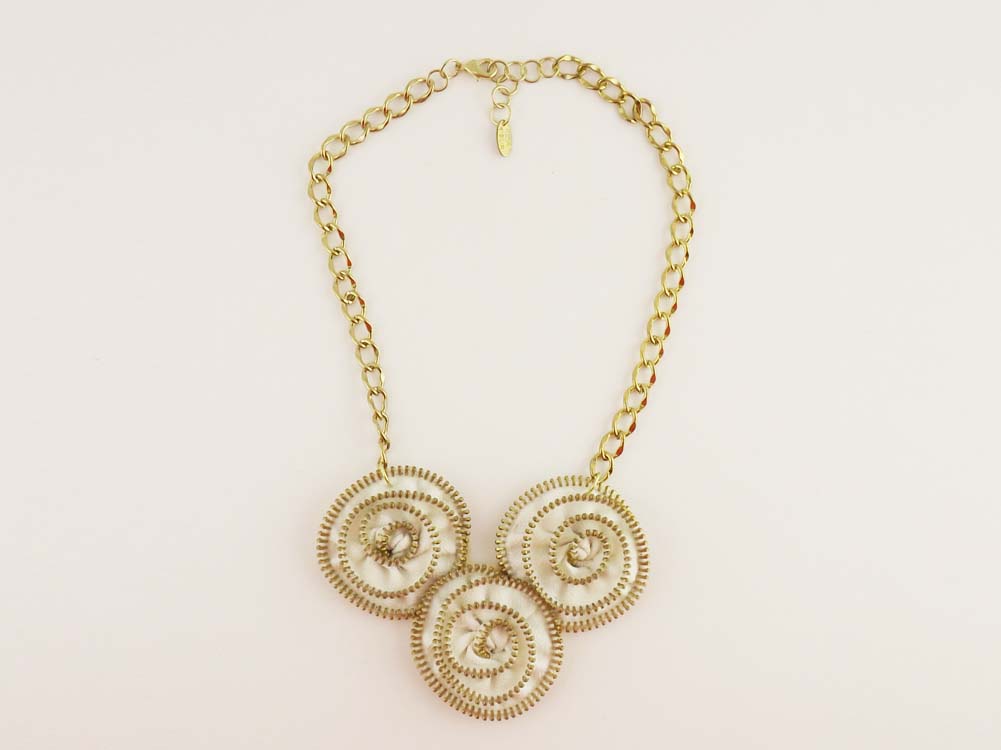 Mod Zipper Rosette Pendant