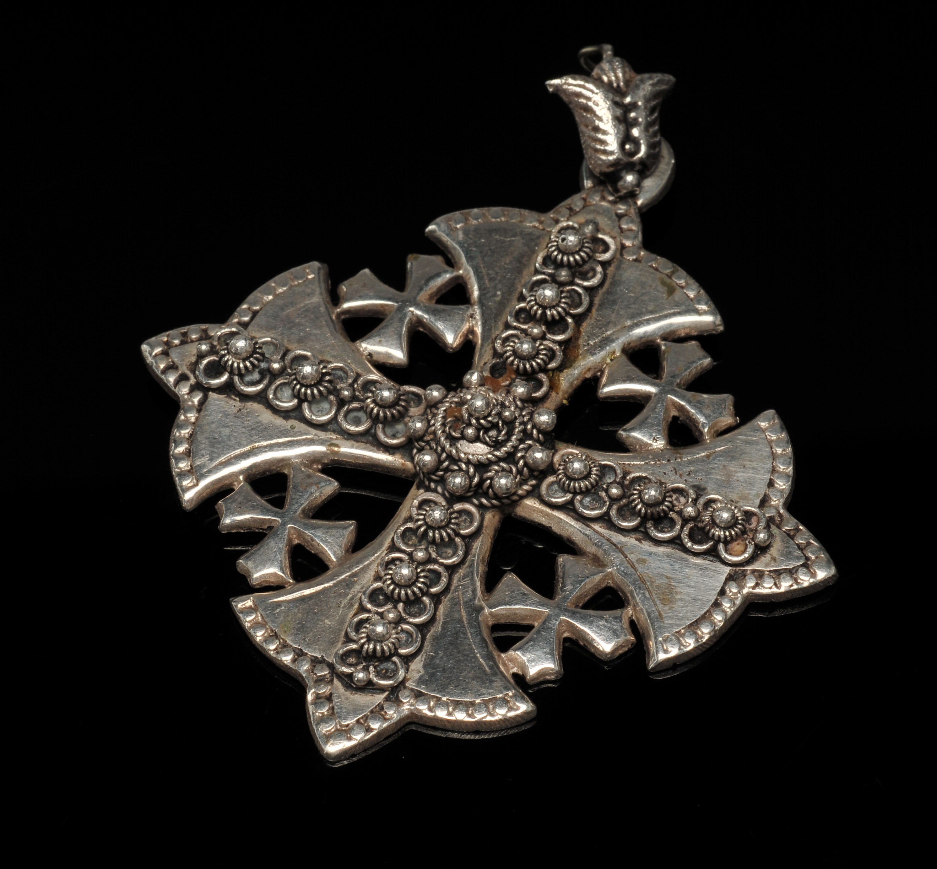 Jerusalem silver "Crusader's Cross" pendant 