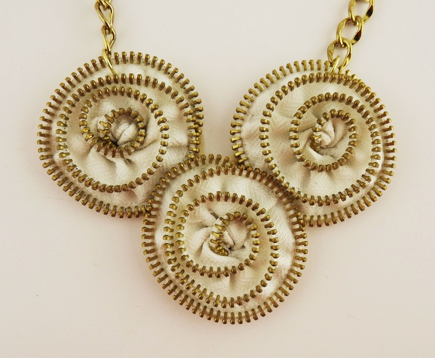 Mod Zipper Rosette Pendant