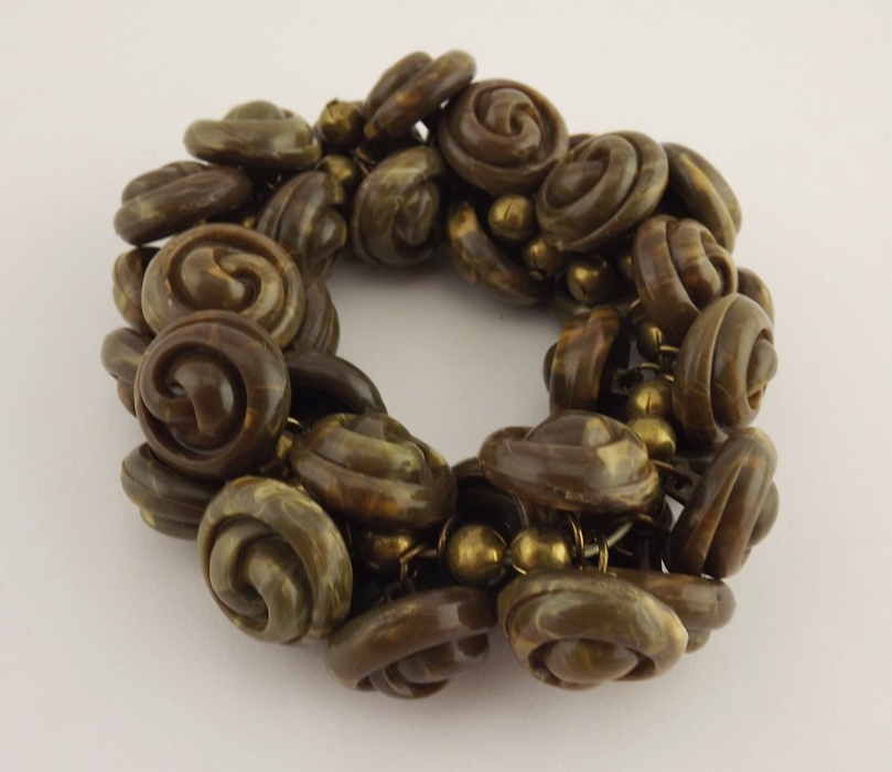 Vintage Button Earrings, Pin, Beaded Jewelry