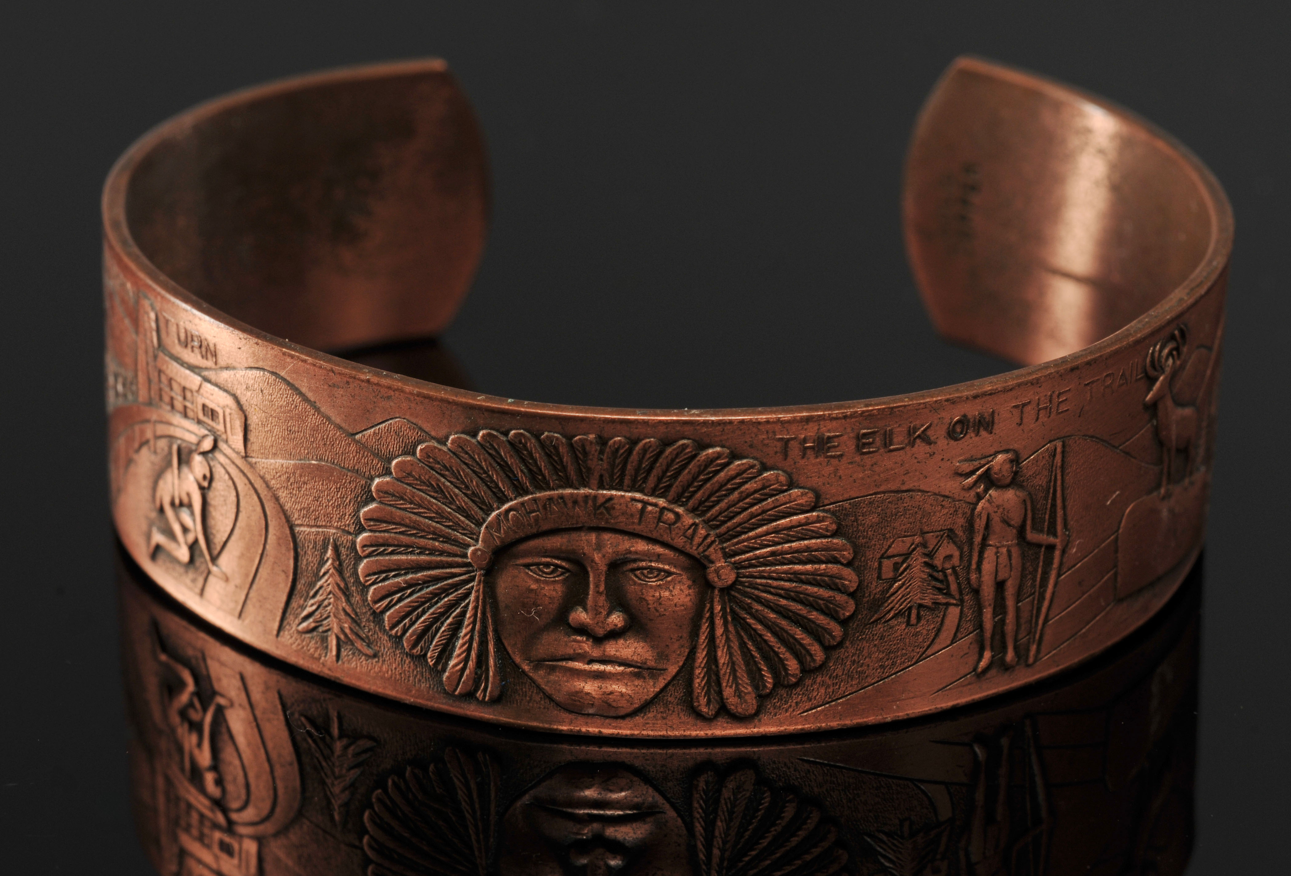 Collection of copper and enameled on copper jewelry 