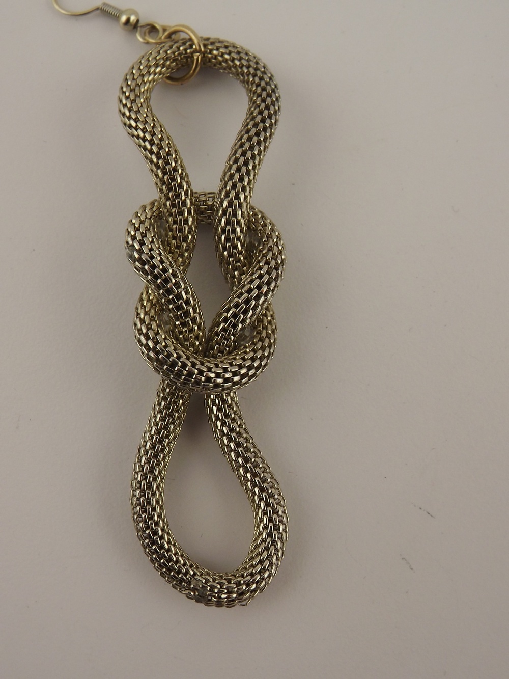 Rhinestone Hoop Earrings and Knotted Mesh Earrings