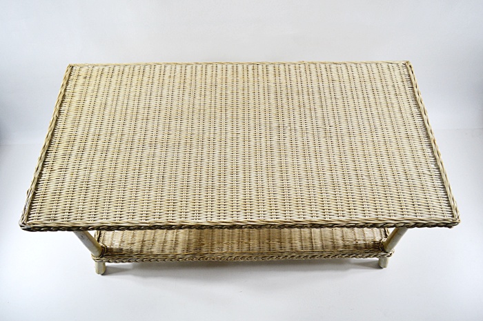 Pier One Cream Colored Wicker Cocktail Table