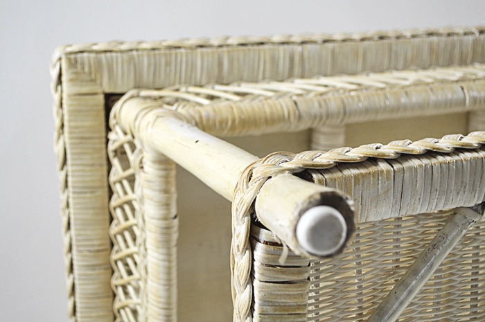 Pier One Cream Colored Wicker Cocktail Table