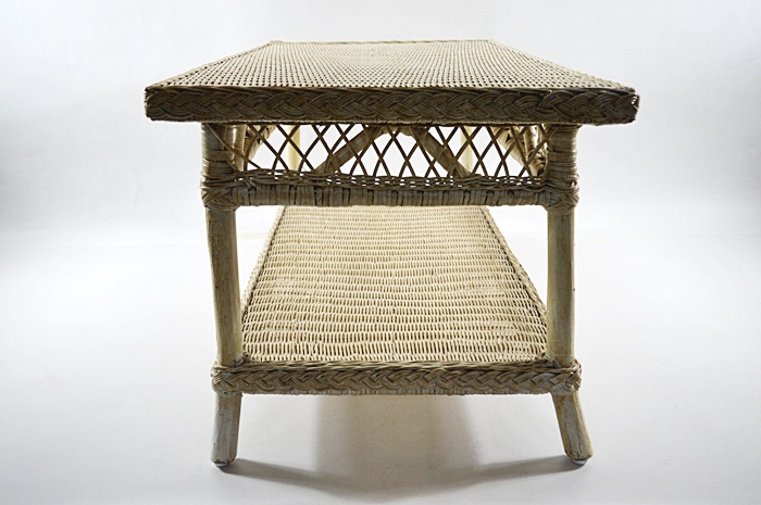 Pier One Cream Colored Wicker Cocktail Table