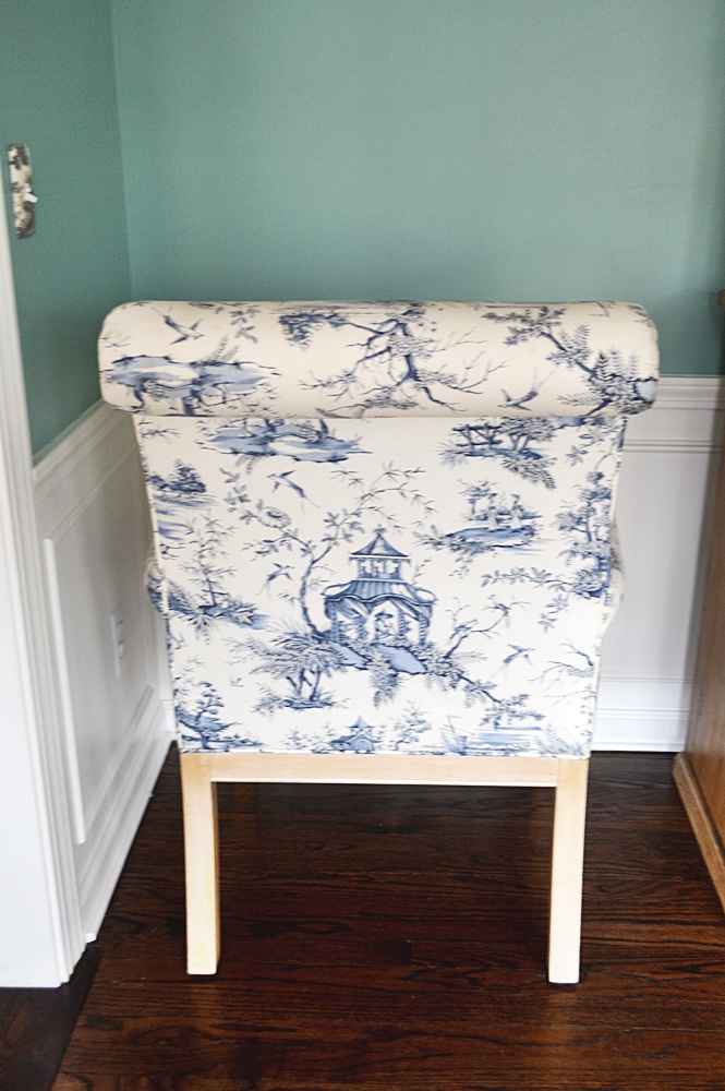 Four Toile Upholstered Dining Chairs