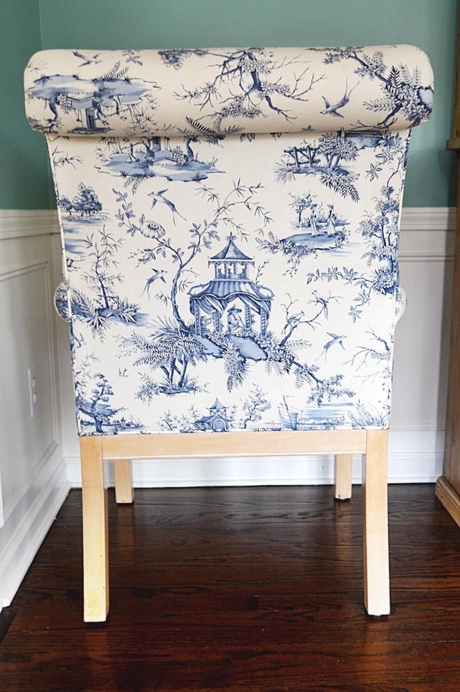 Four Toile Upholstered Dining Chairs