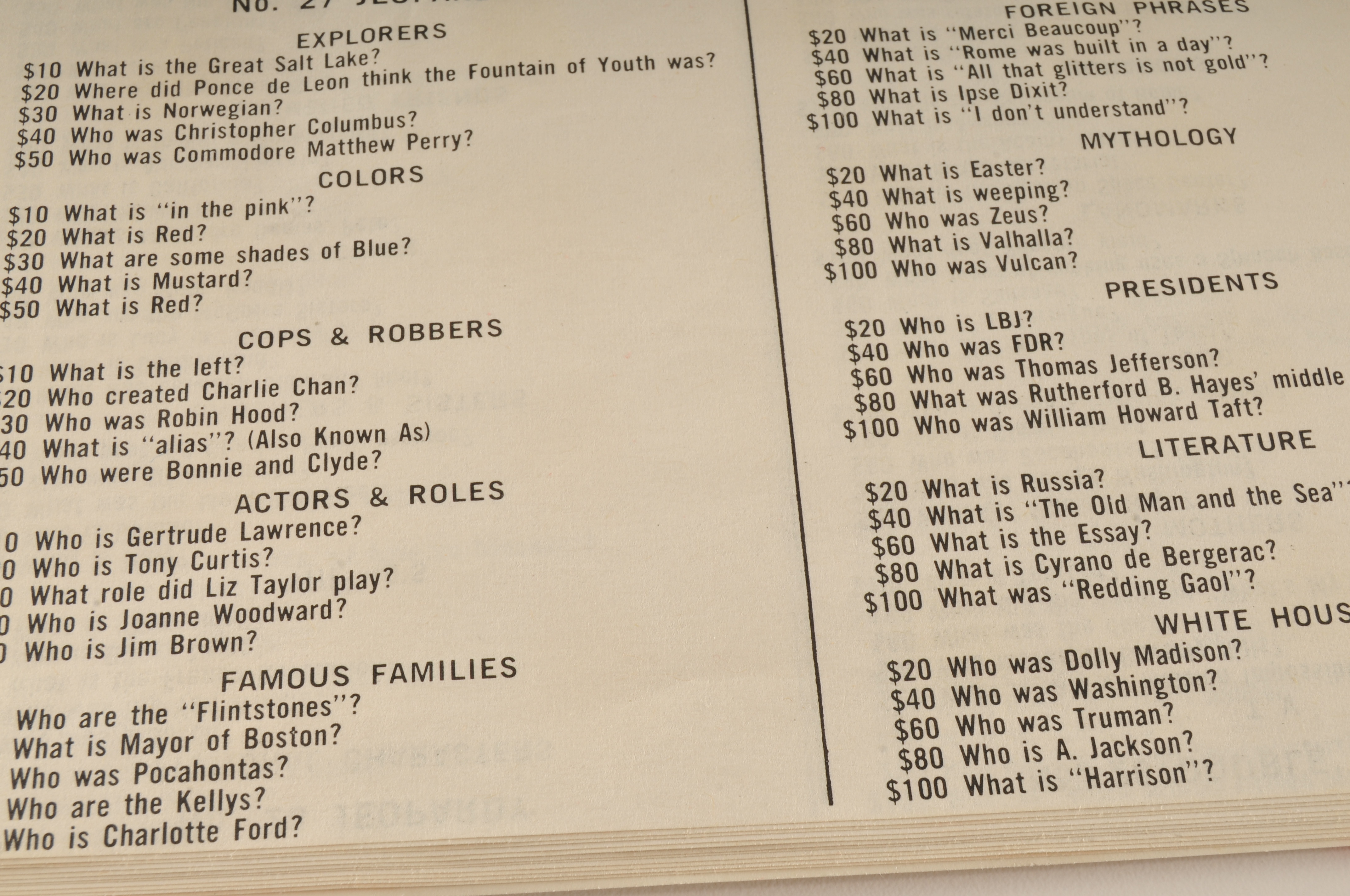 Vintage Jeopardy Boardgame