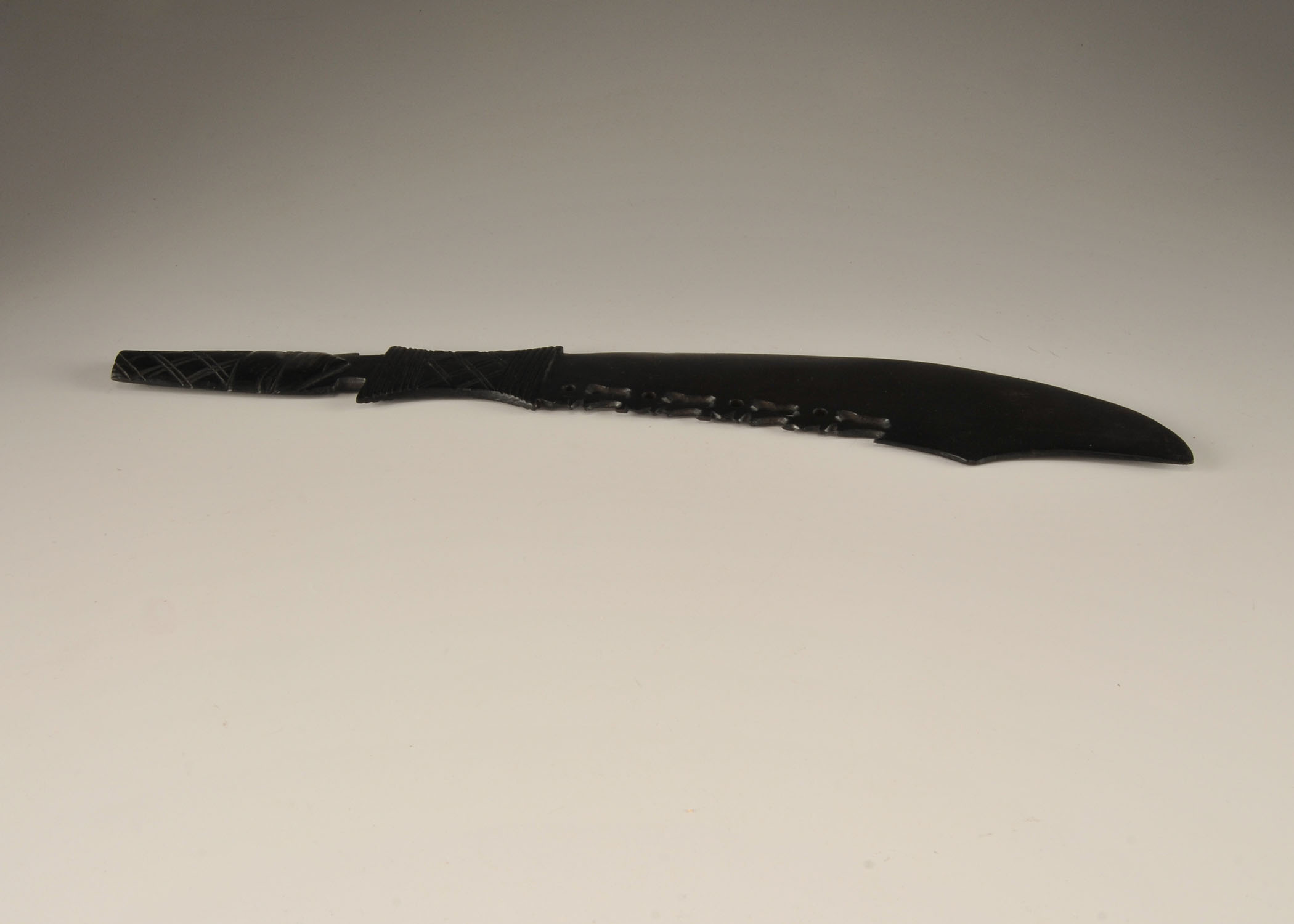  Vintage African hand carved ebony wood machete 