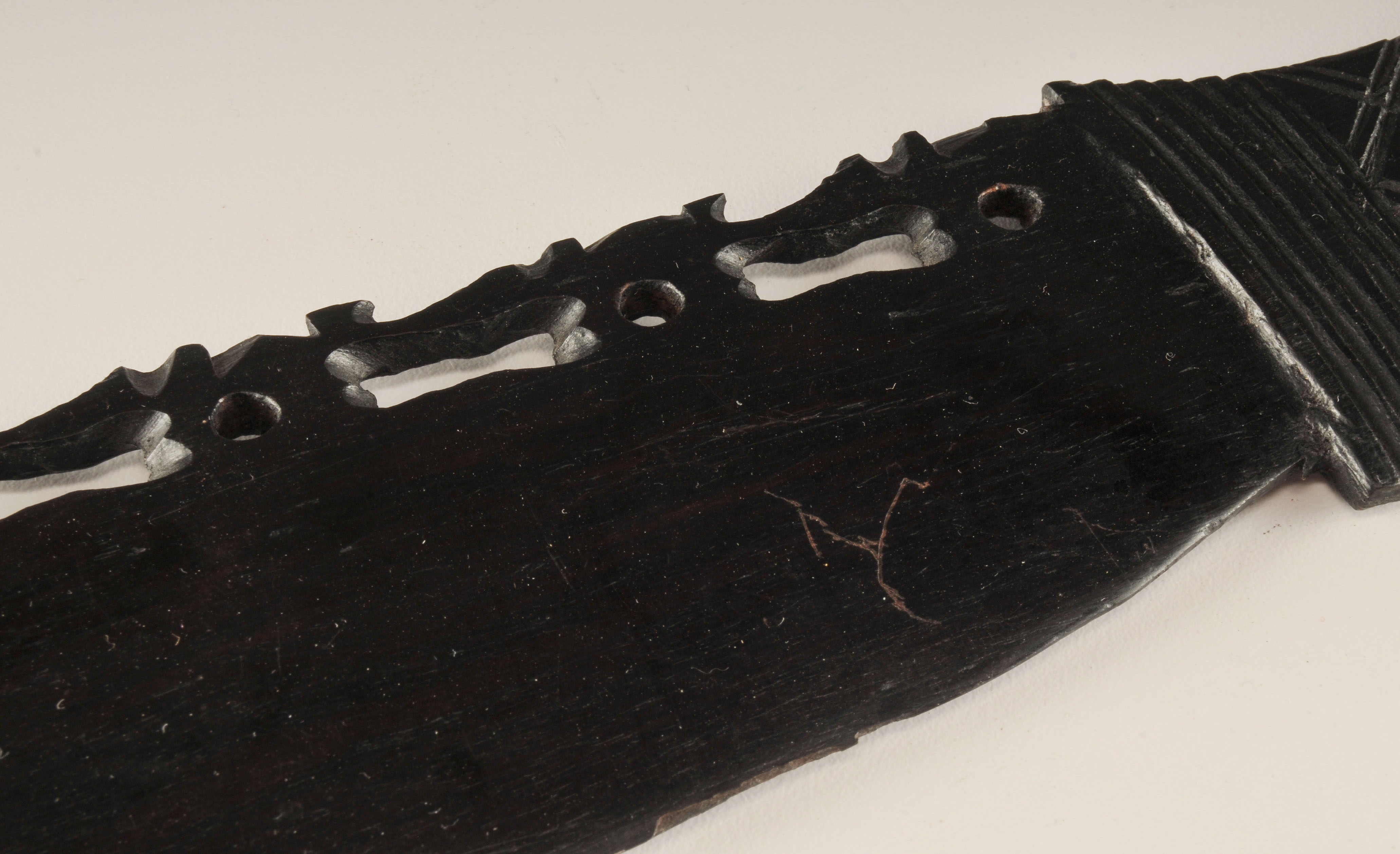  Vintage African hand carved ebony wood machete 