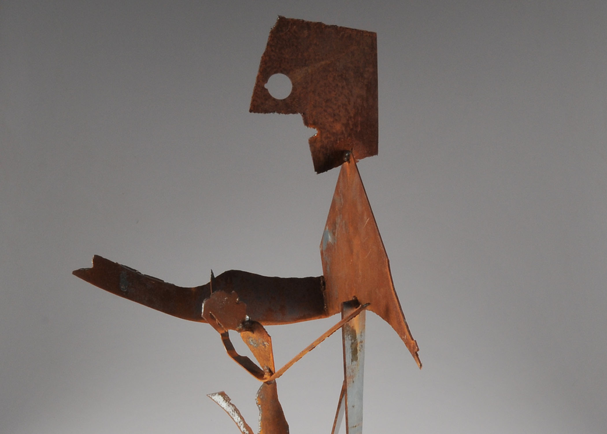 Modern Sculpture in Sheet Steel, Dancing Parent and Child