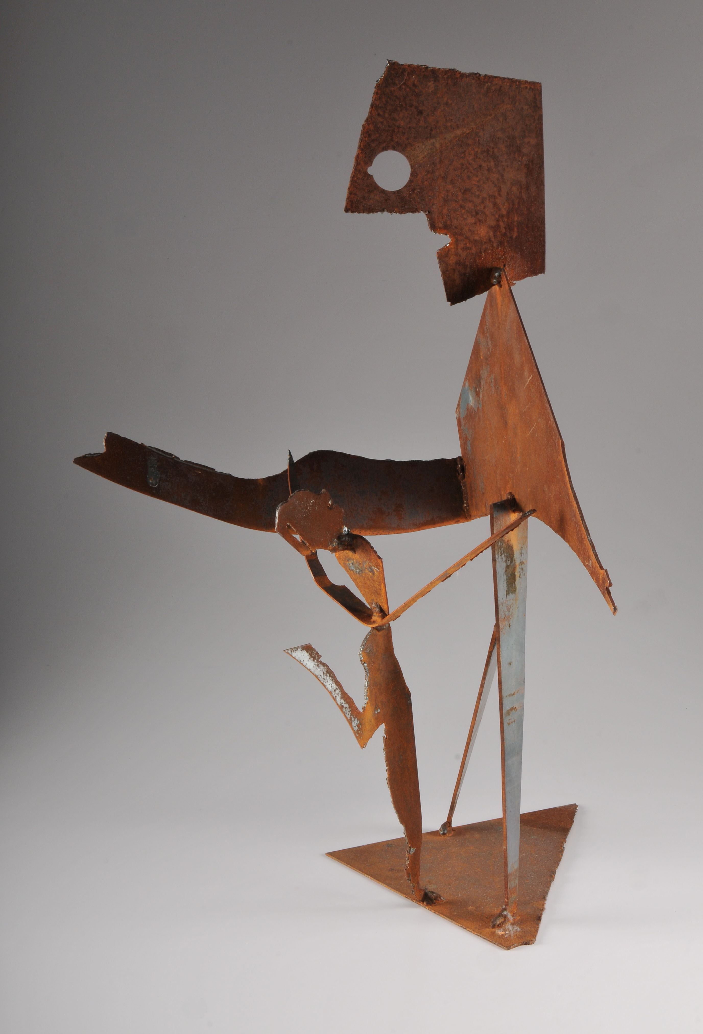 Modern Sculpture in Sheet Steel, Dancing Parent and Child