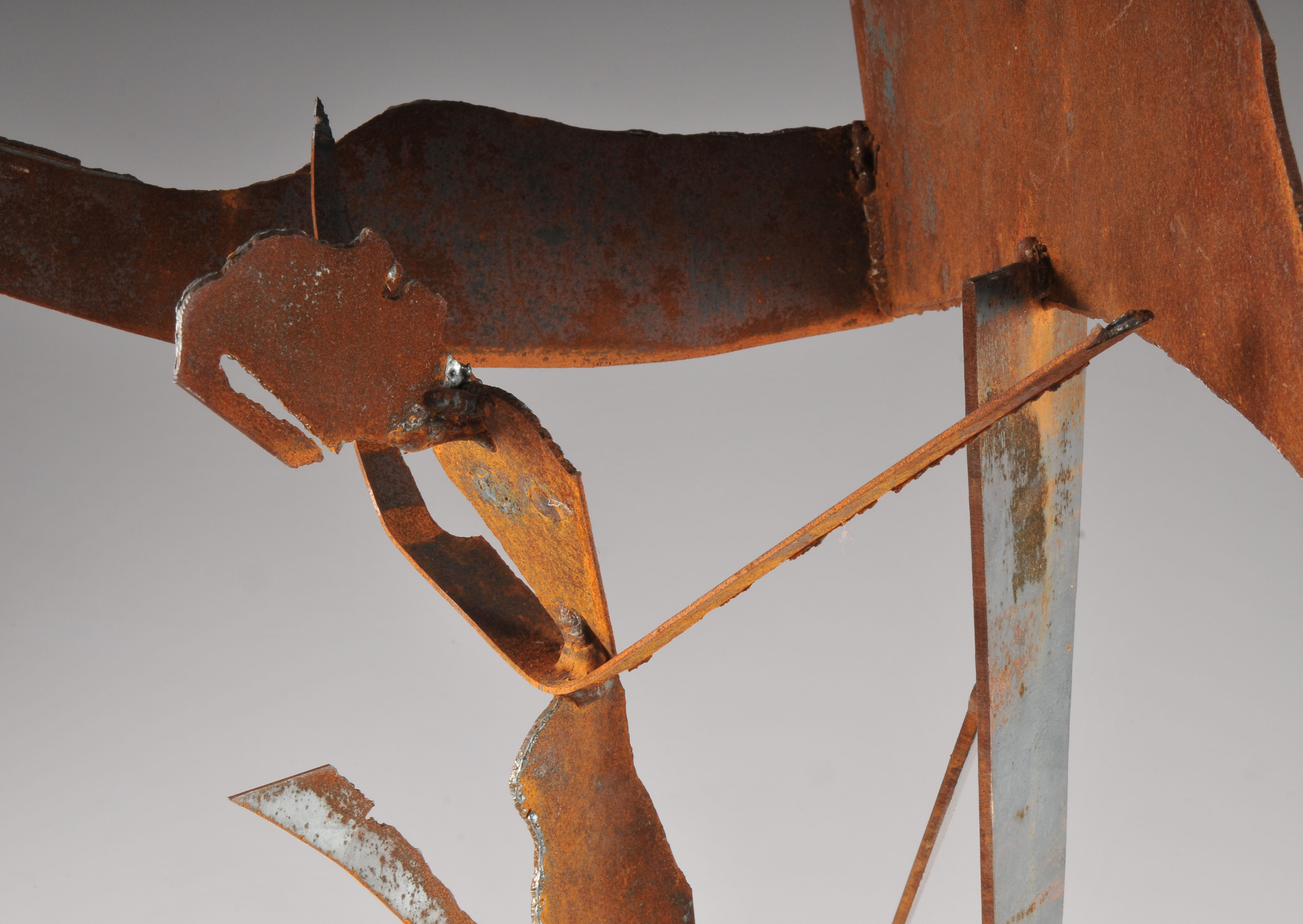 Modern Sculpture in Sheet Steel, Dancing Parent and Child