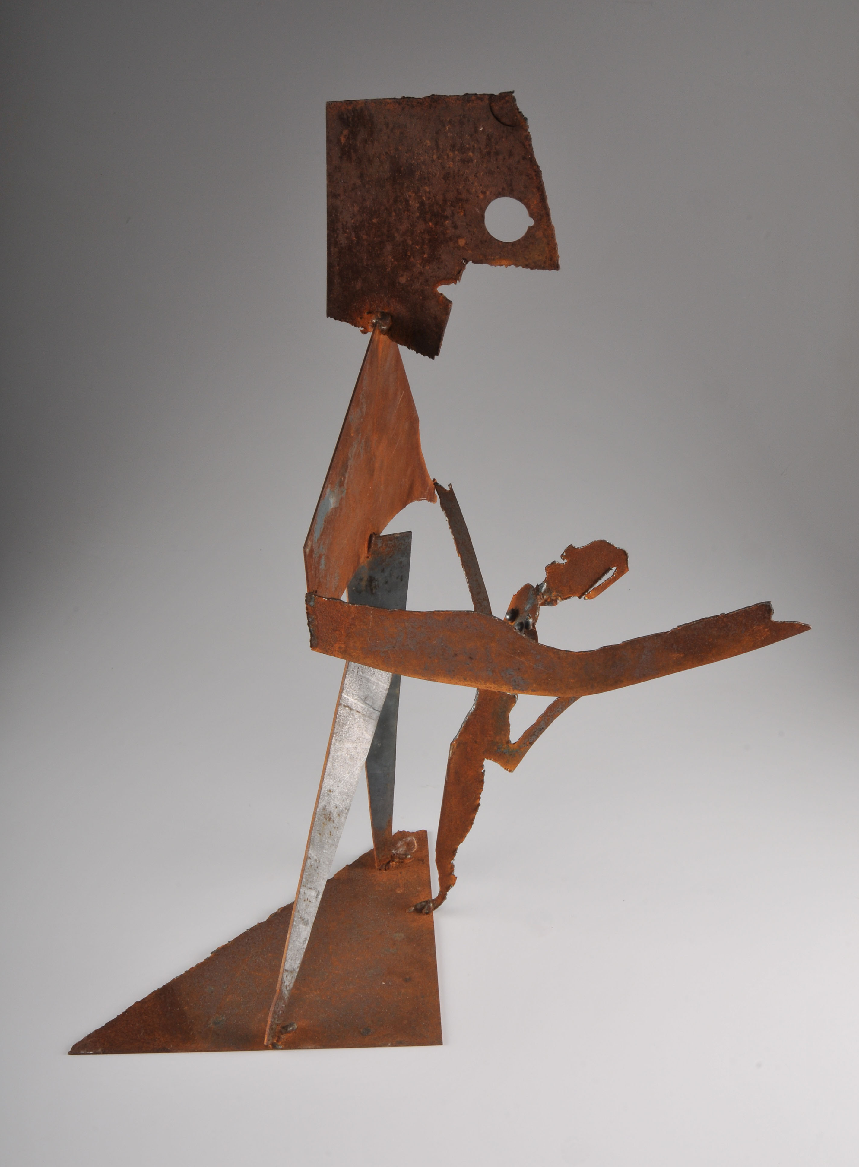 Modern Sculpture in Sheet Steel, Dancing Parent and Child