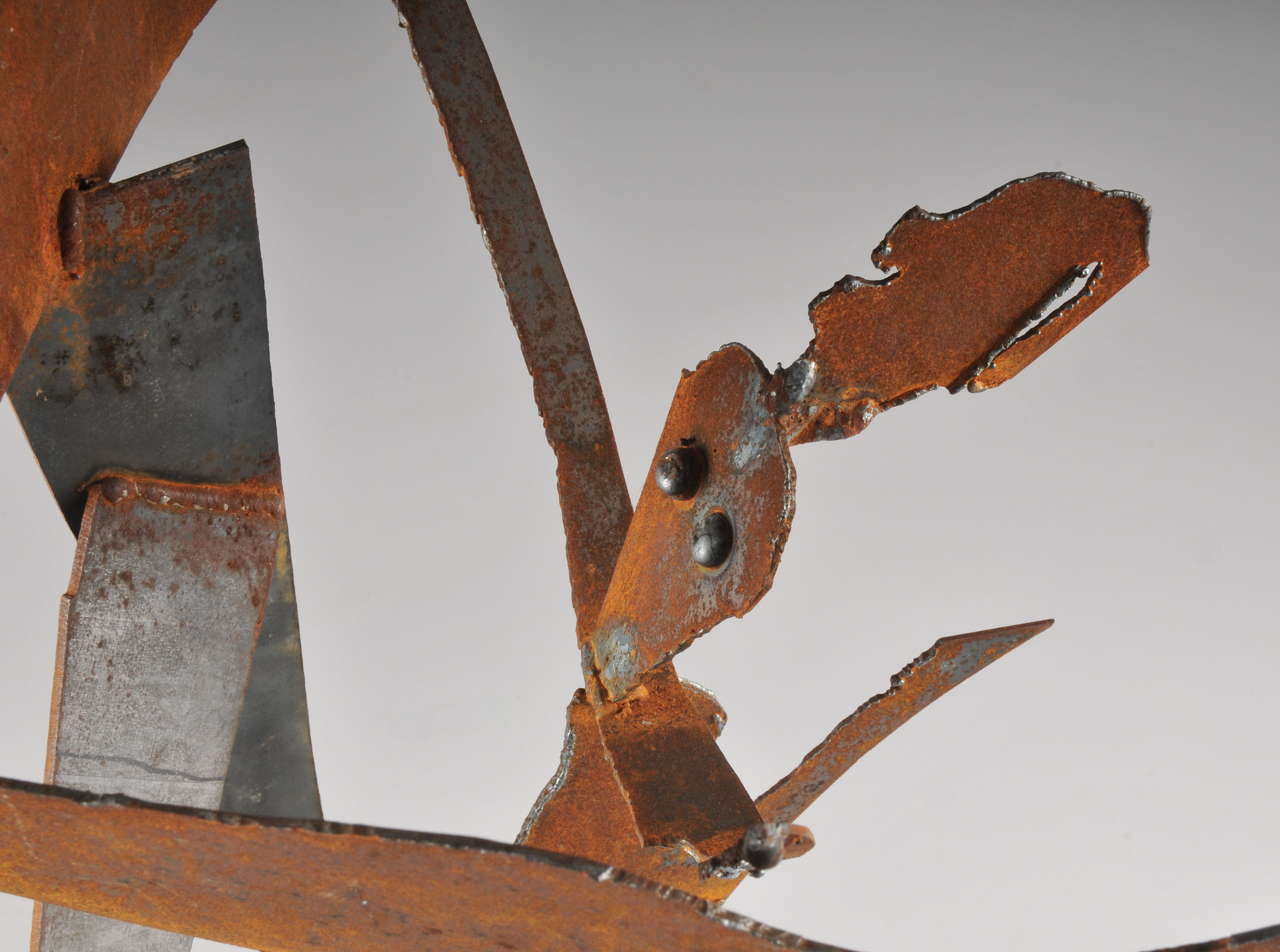 Modern Sculpture in Sheet Steel, Dancing Parent and Child