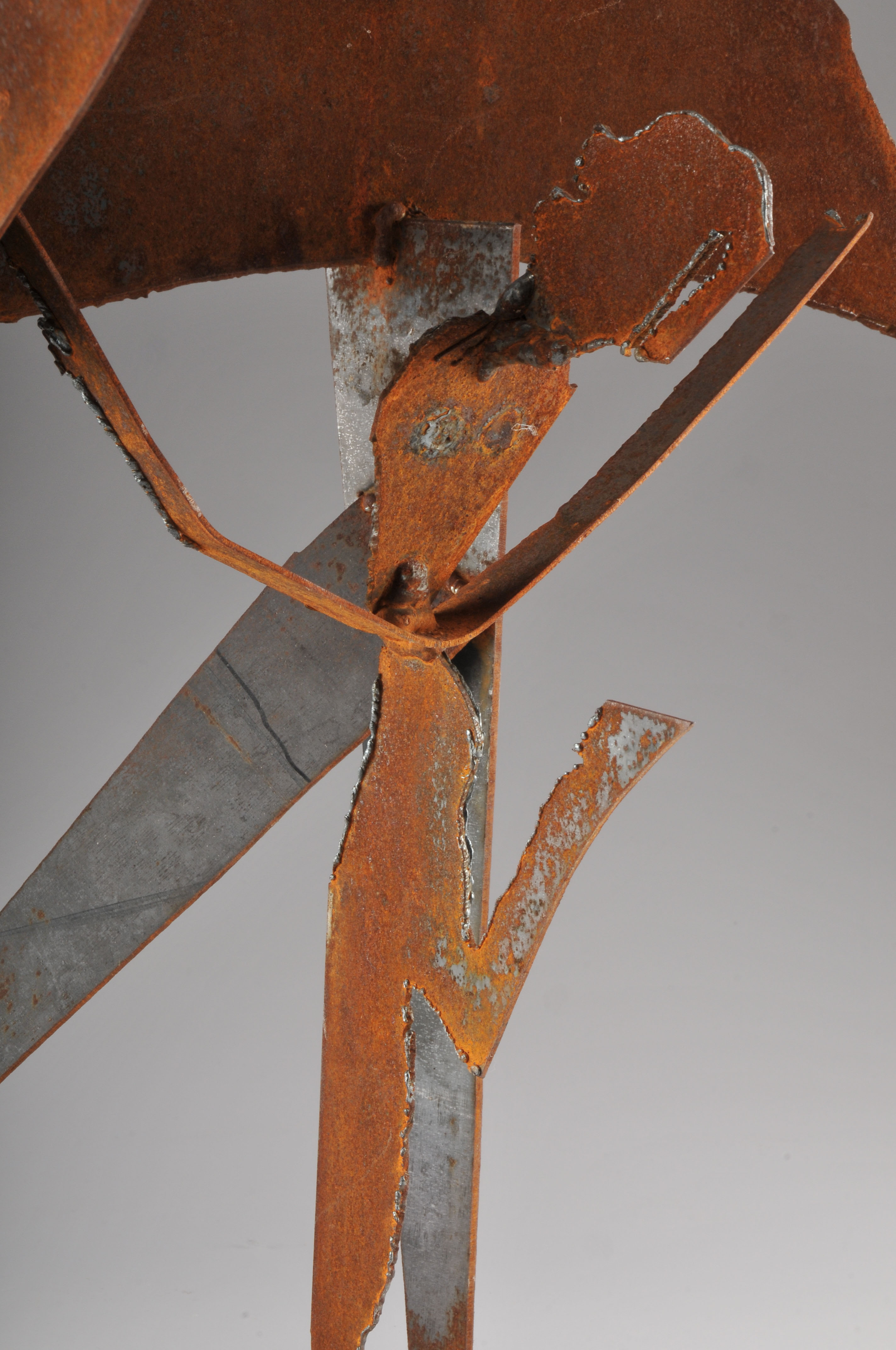 Modern Sculpture in Sheet Steel, Dancing Parent and Child