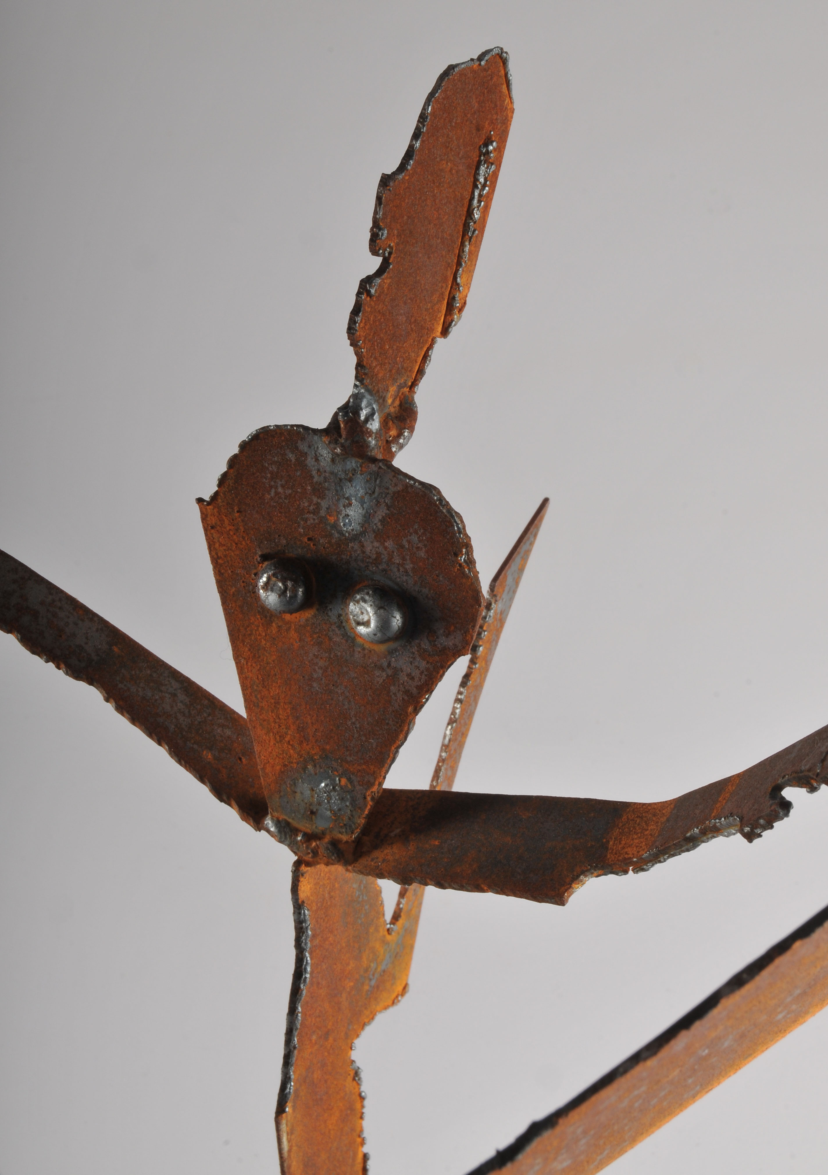 Modern Sculpture in Sheet Steel, Dancing Parent and Child