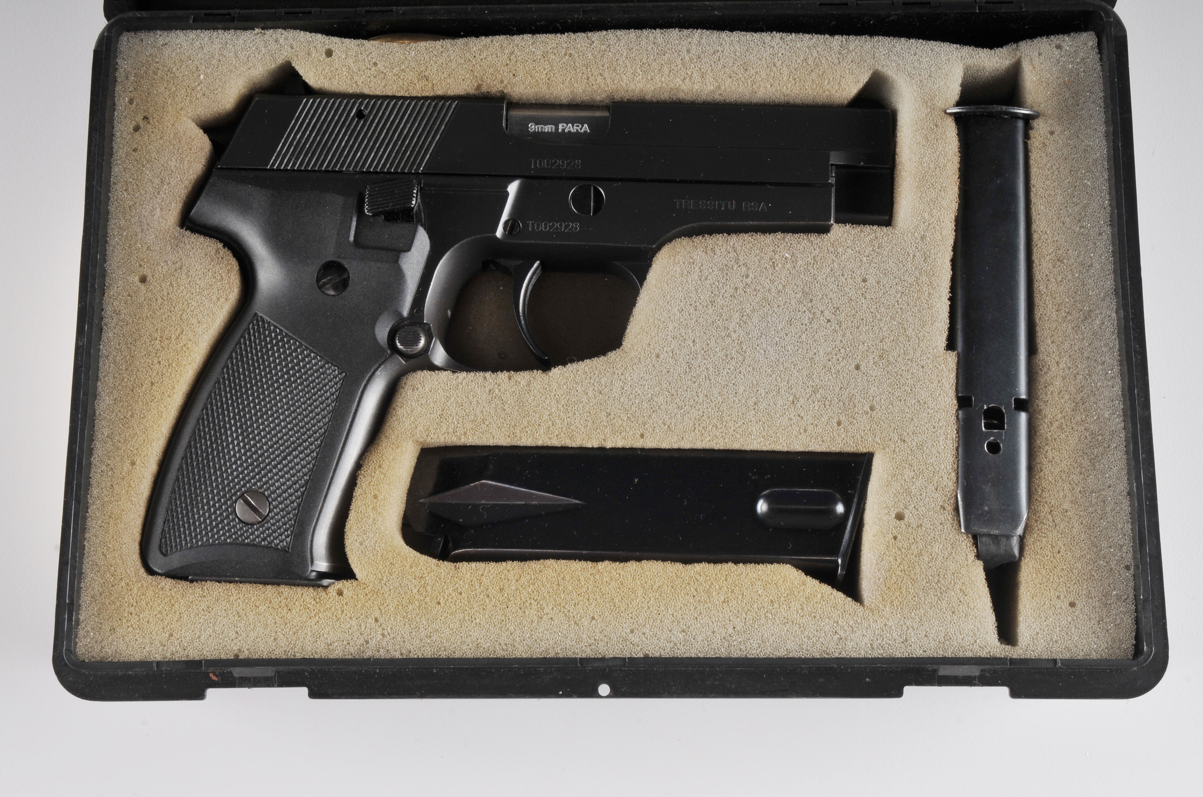 Tressitu RSA 9mm caliber steel frame Model TZ99 semi-automatic handgun