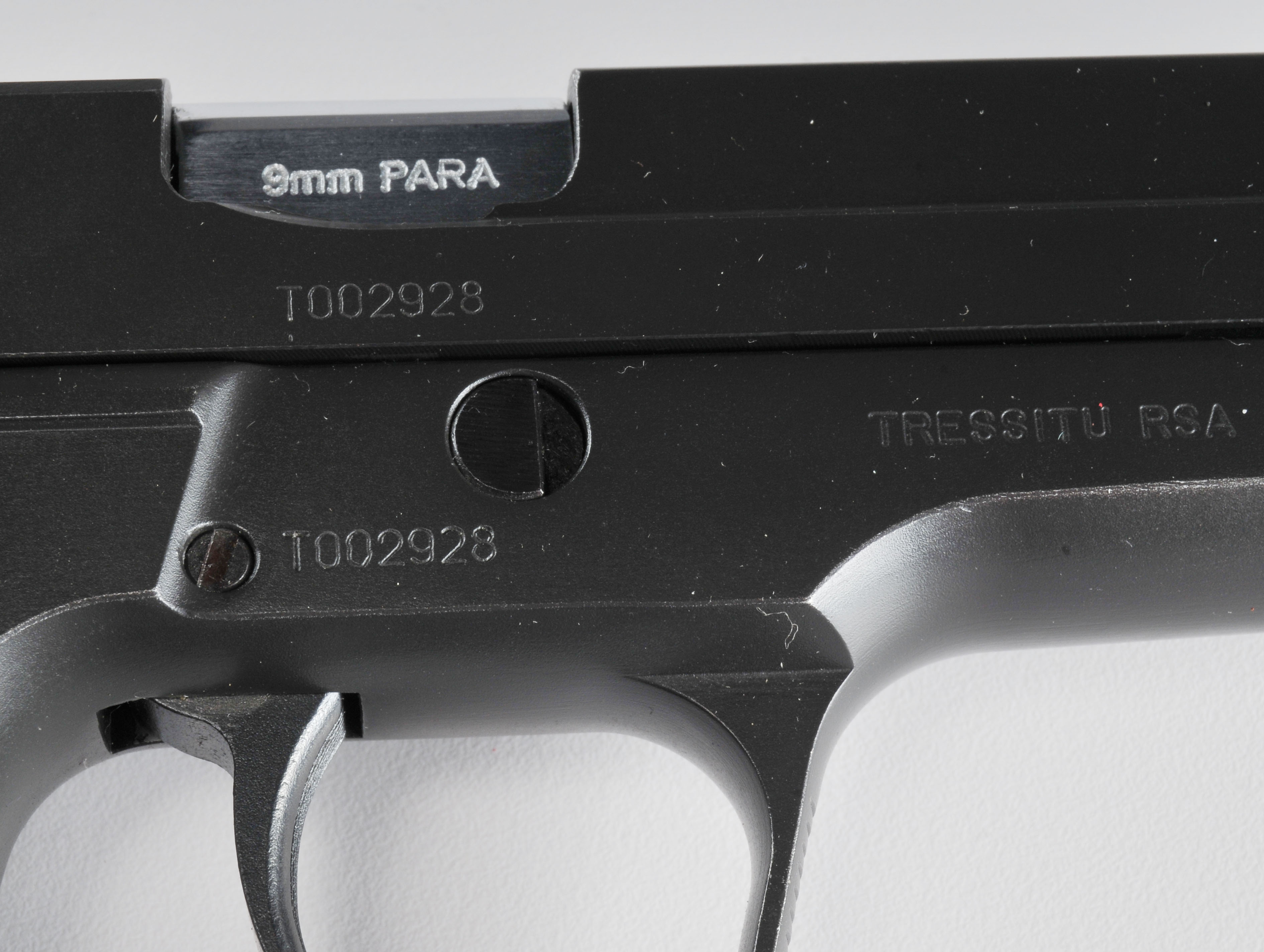 Tressitu RSA 9mm caliber steel frame Model TZ99 semi-automatic handgun