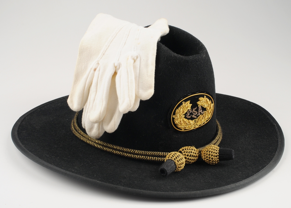 Reproduction C.S.A. Civil War hat. Size 7 3/8 (marked inside)