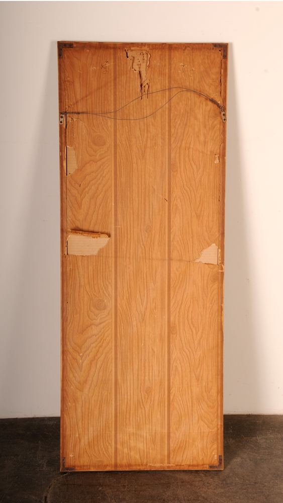 Vintage Chinese silk painting of a Crouching Bengal Tiger with intricate handpainted detail