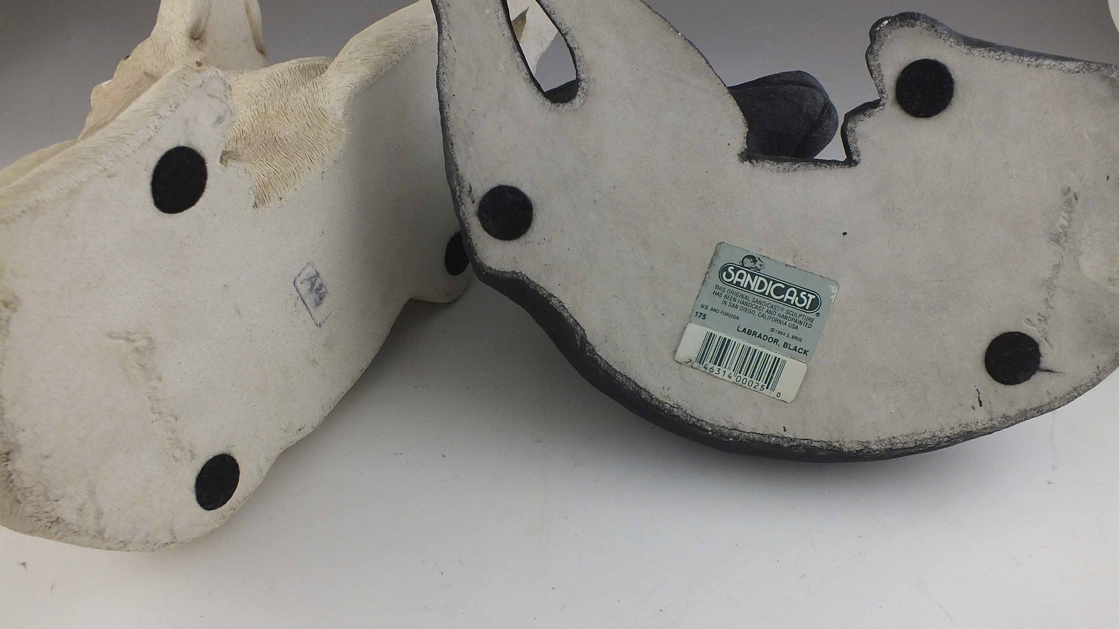 Sandicast Black  and Yellow Lab Figurines