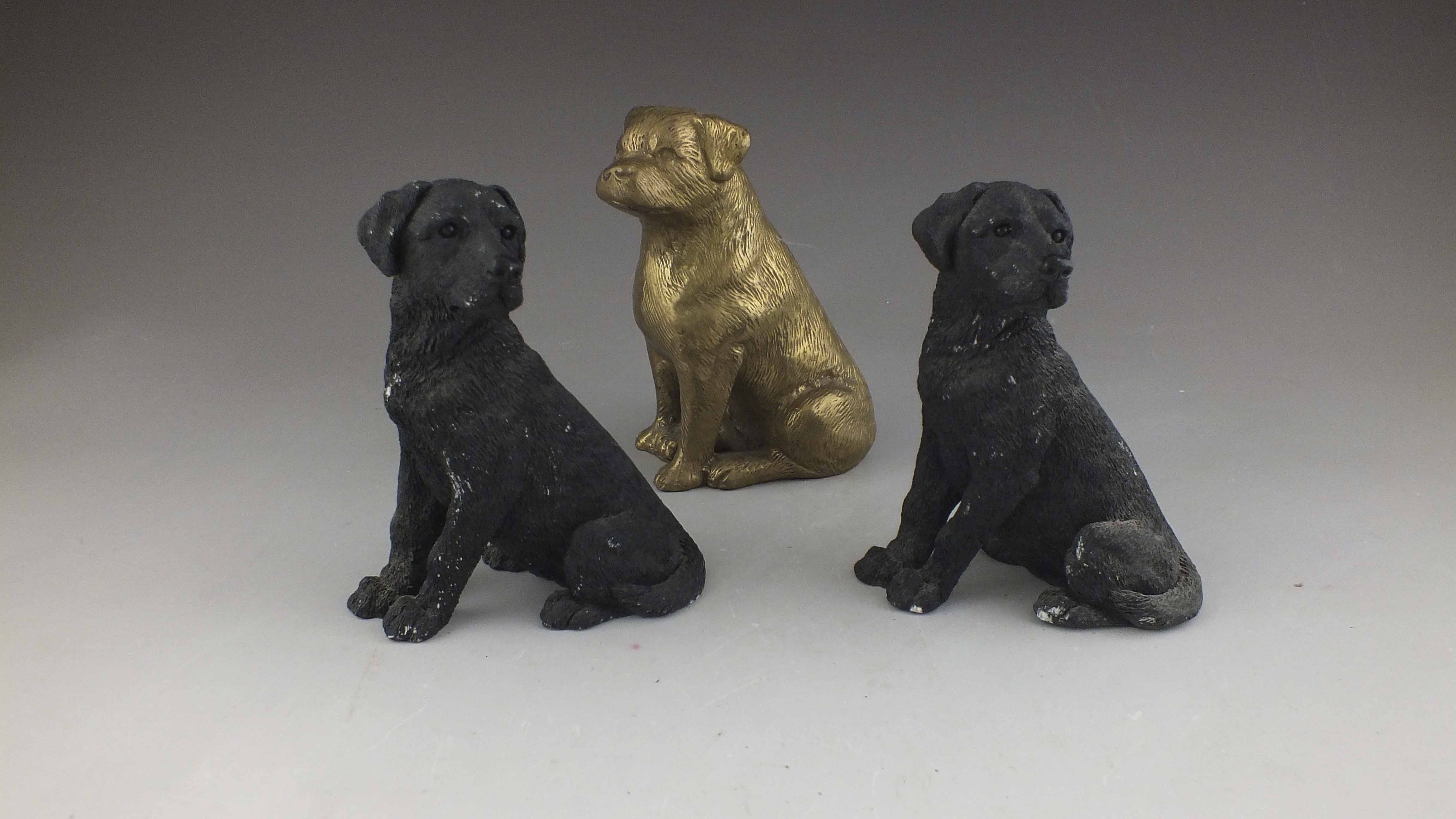 Sandicast Black  and Yellow Lab Figurines