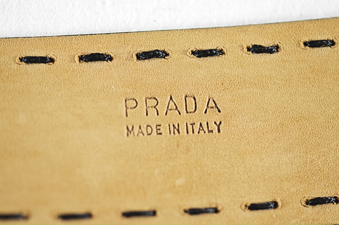  Prada Women's Black Leather Belt