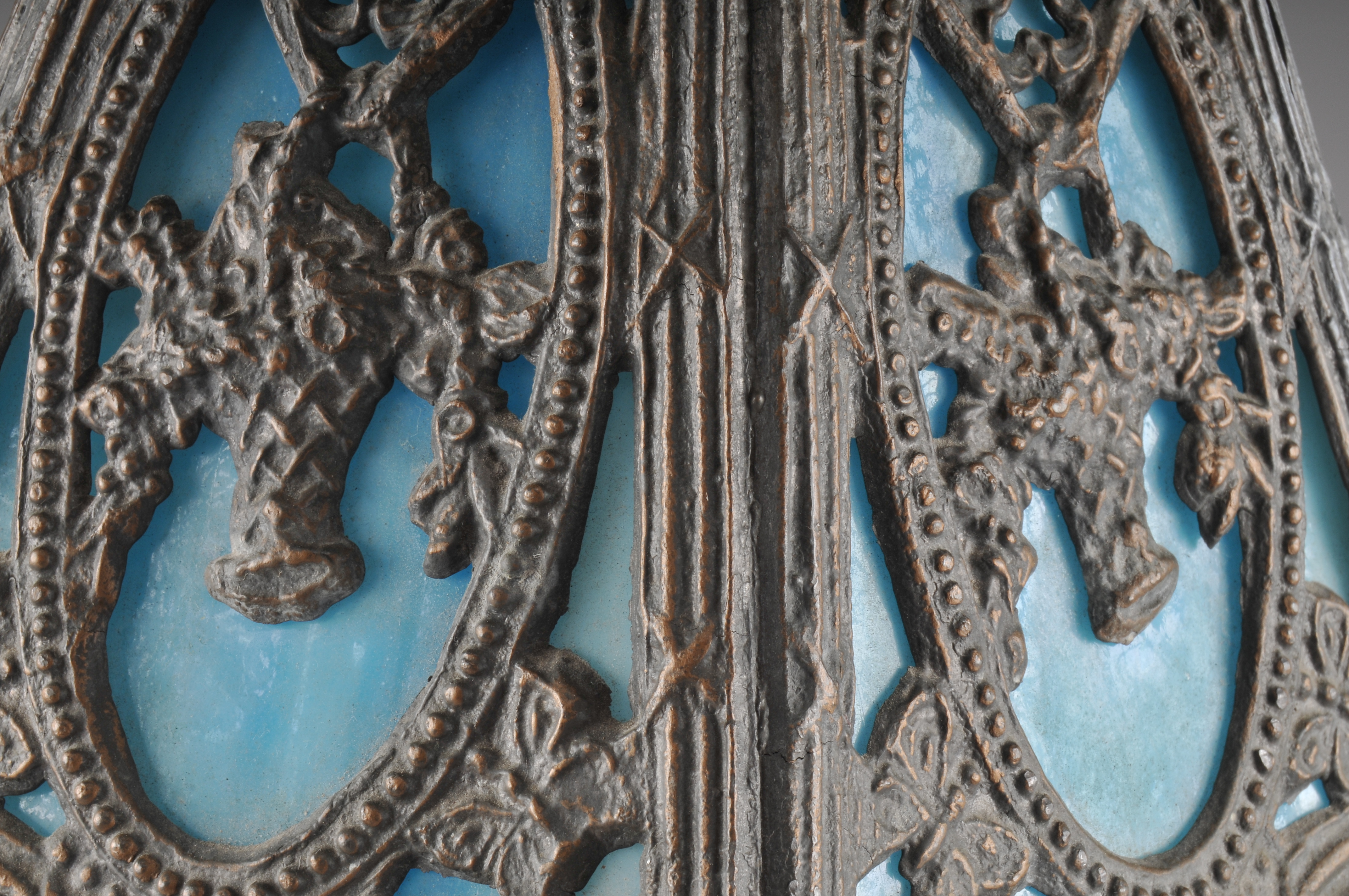 Blue Slag Glass Lamp