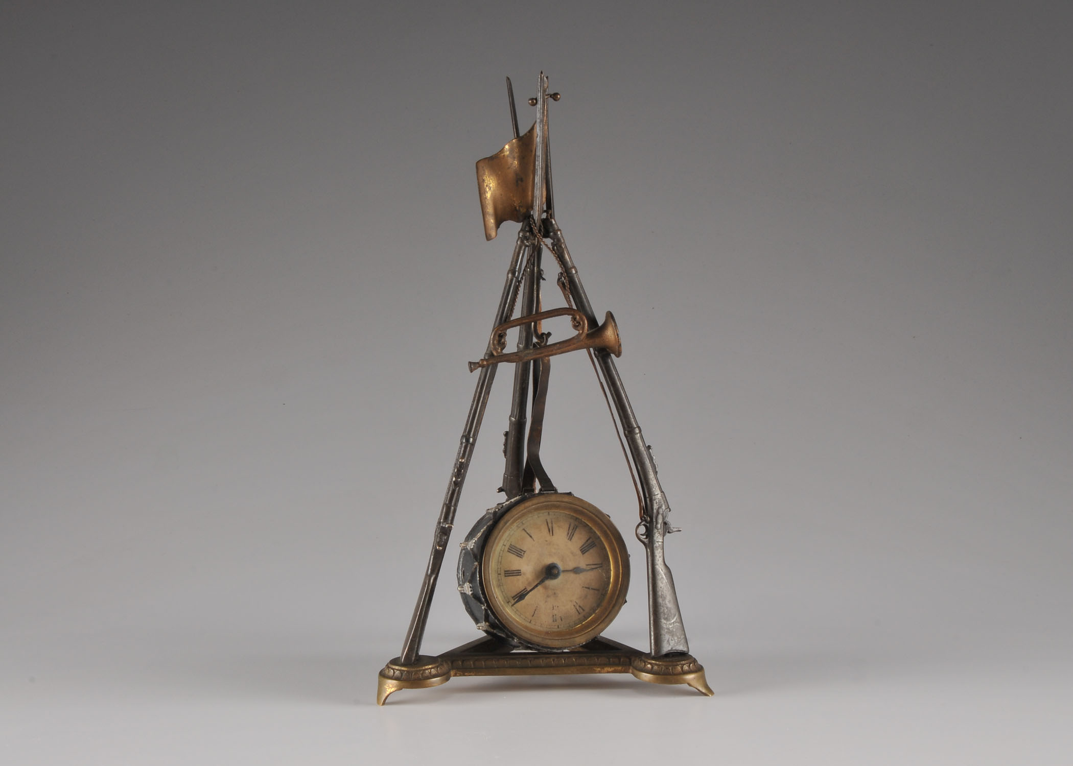Ansonia "Army" Stacked Civil War Arms Clock