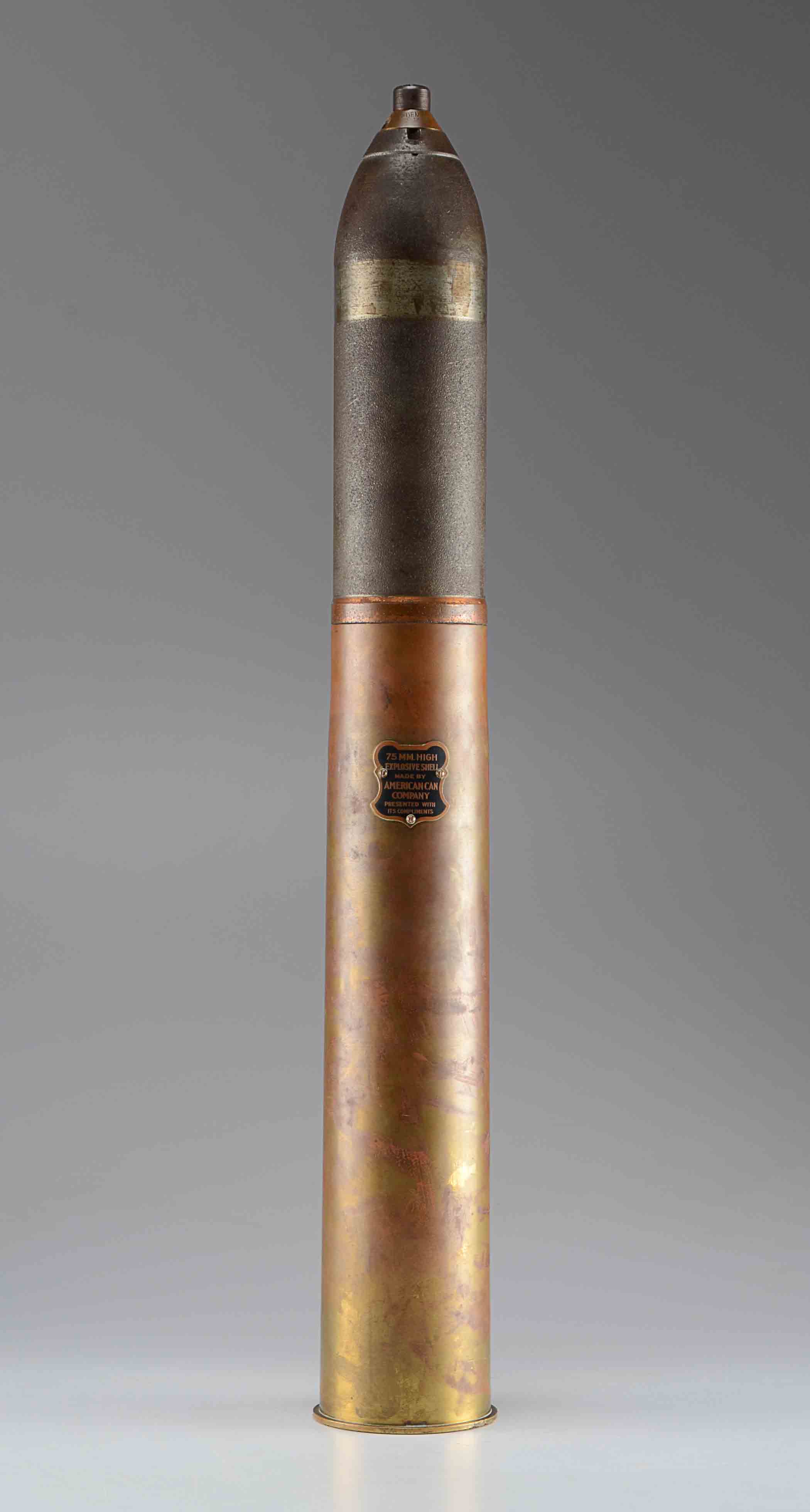 Sample WWII 75mm High Explosive Shell, American Can Company