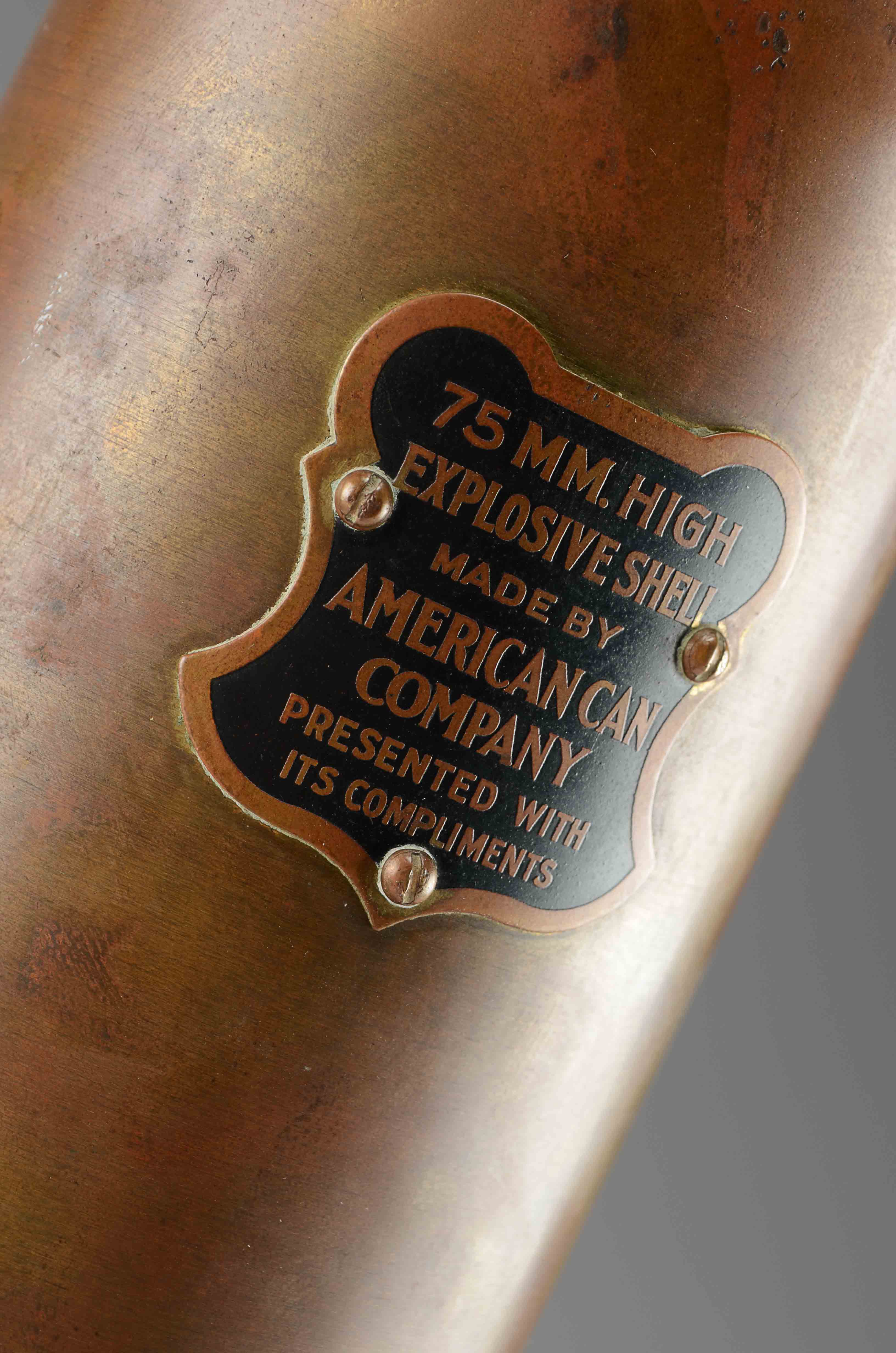 Sample WWII 75mm High Explosive Shell, American Can Company