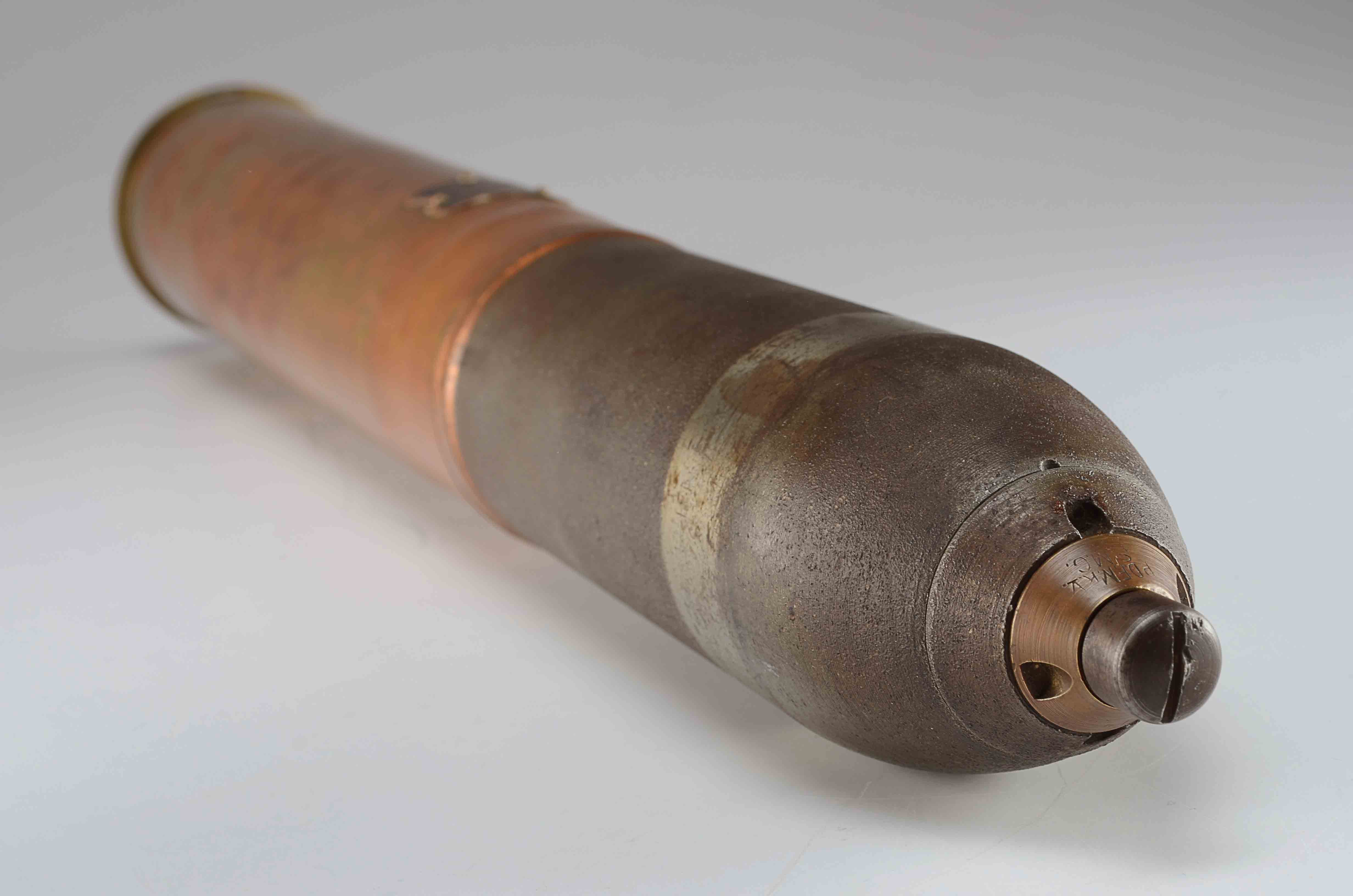 Sample WWII 75mm High Explosive Shell, American Can Company