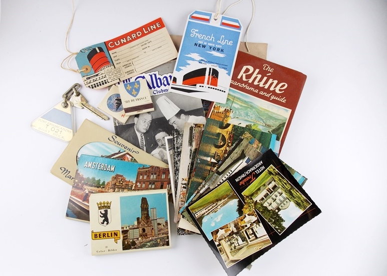 1953 Ile De France and Queen Elizabeth Oceanliner Ephemera