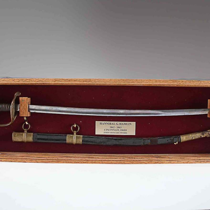 Rare Hannibal G. Hamlin Civil War Foot Officer's Sword