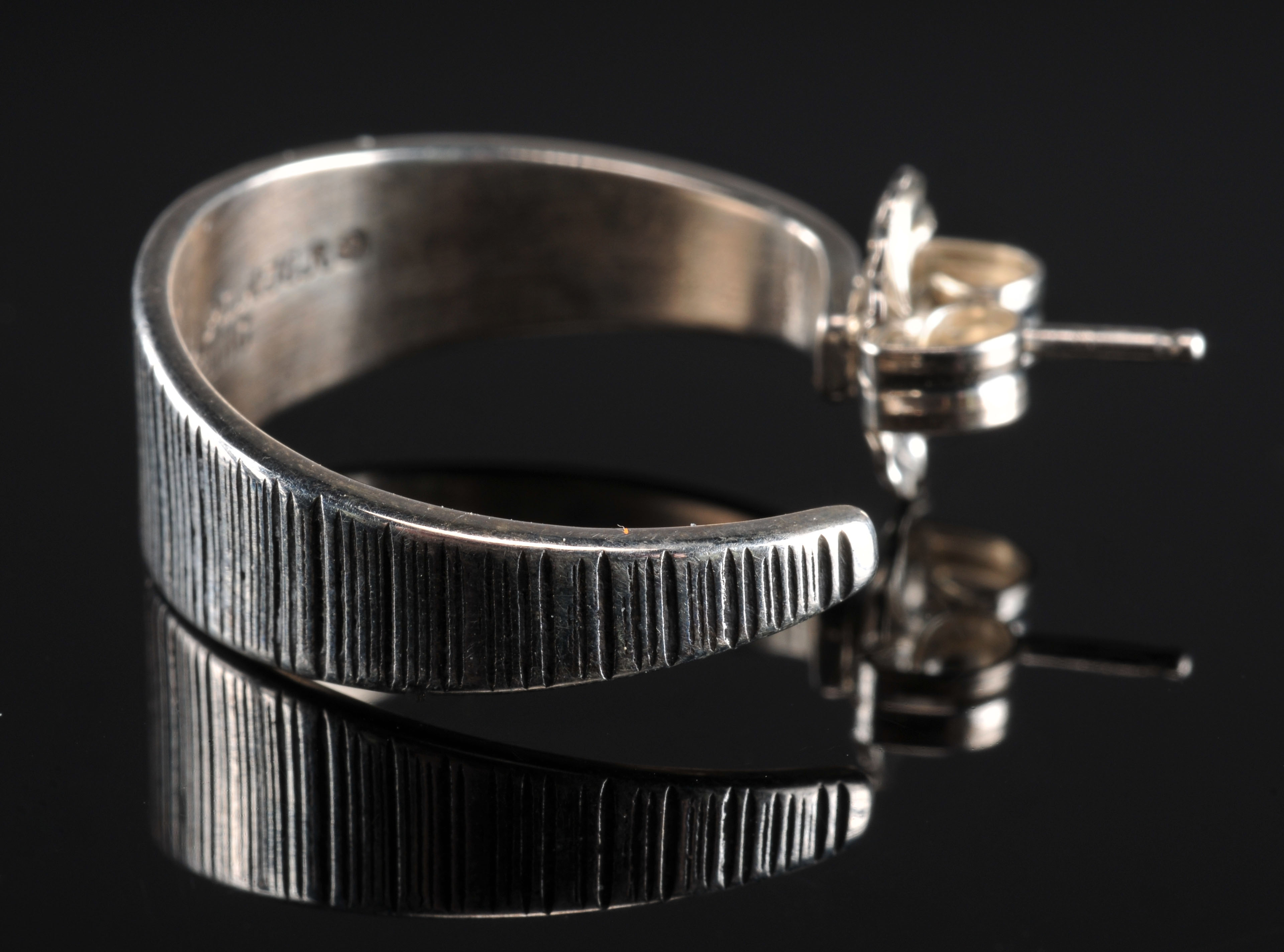 Murphy Platero Navajo Sterling Silver Hoop Earrings