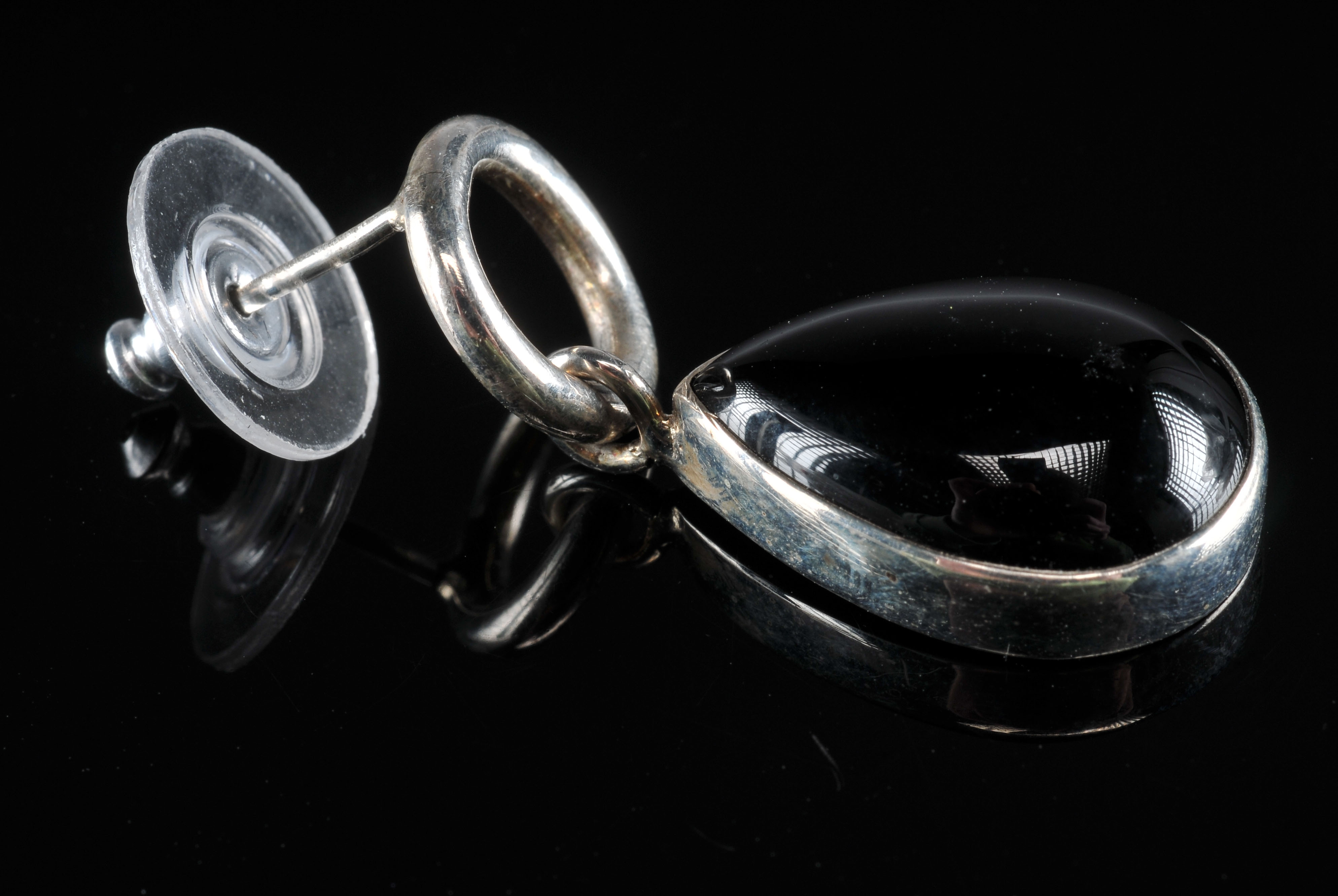 Navajo Sterling Silver & Black Onyx Earrings
