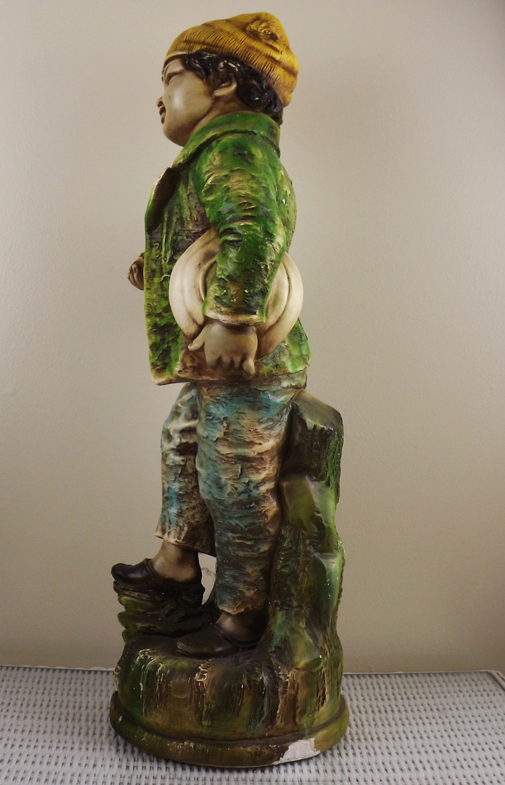 Vintage Peasant Children Plaster Sculptures