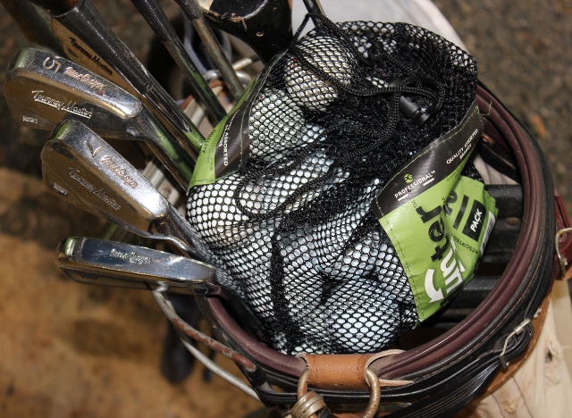 Vintage Mens Golf Clubs, Bag and Cart