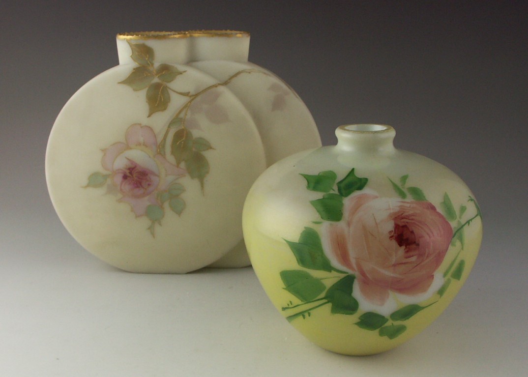 Antique Satin Glass Round Vase