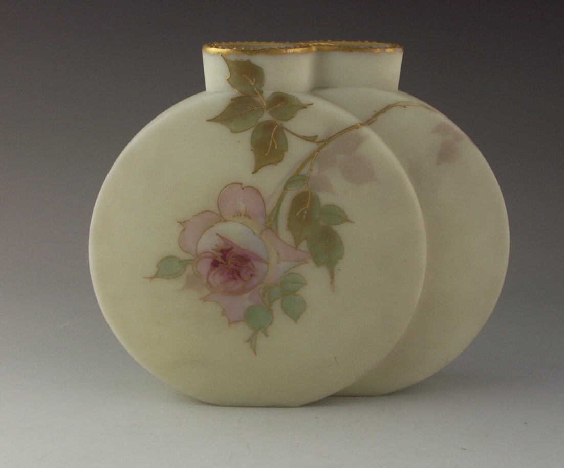 Antique Satin Glass Round Vase