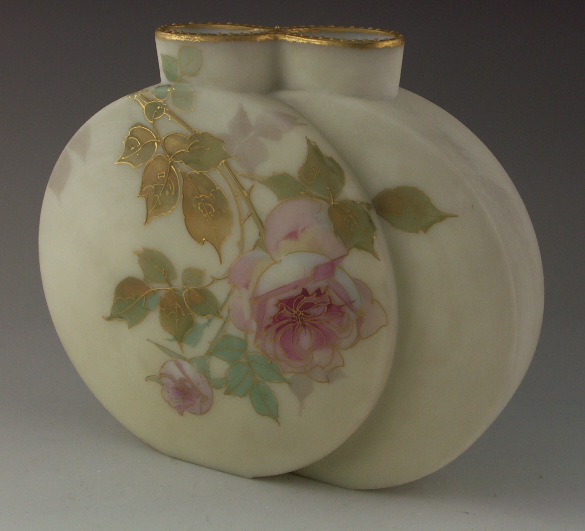 Antique Satin Glass Round Vase