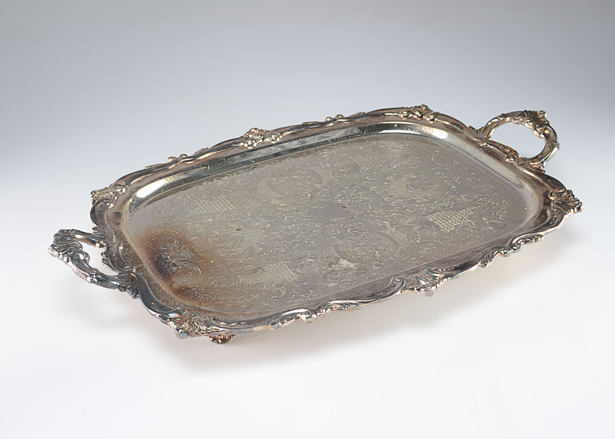 Large Eaton Heated Silver-Plate Serving Tray