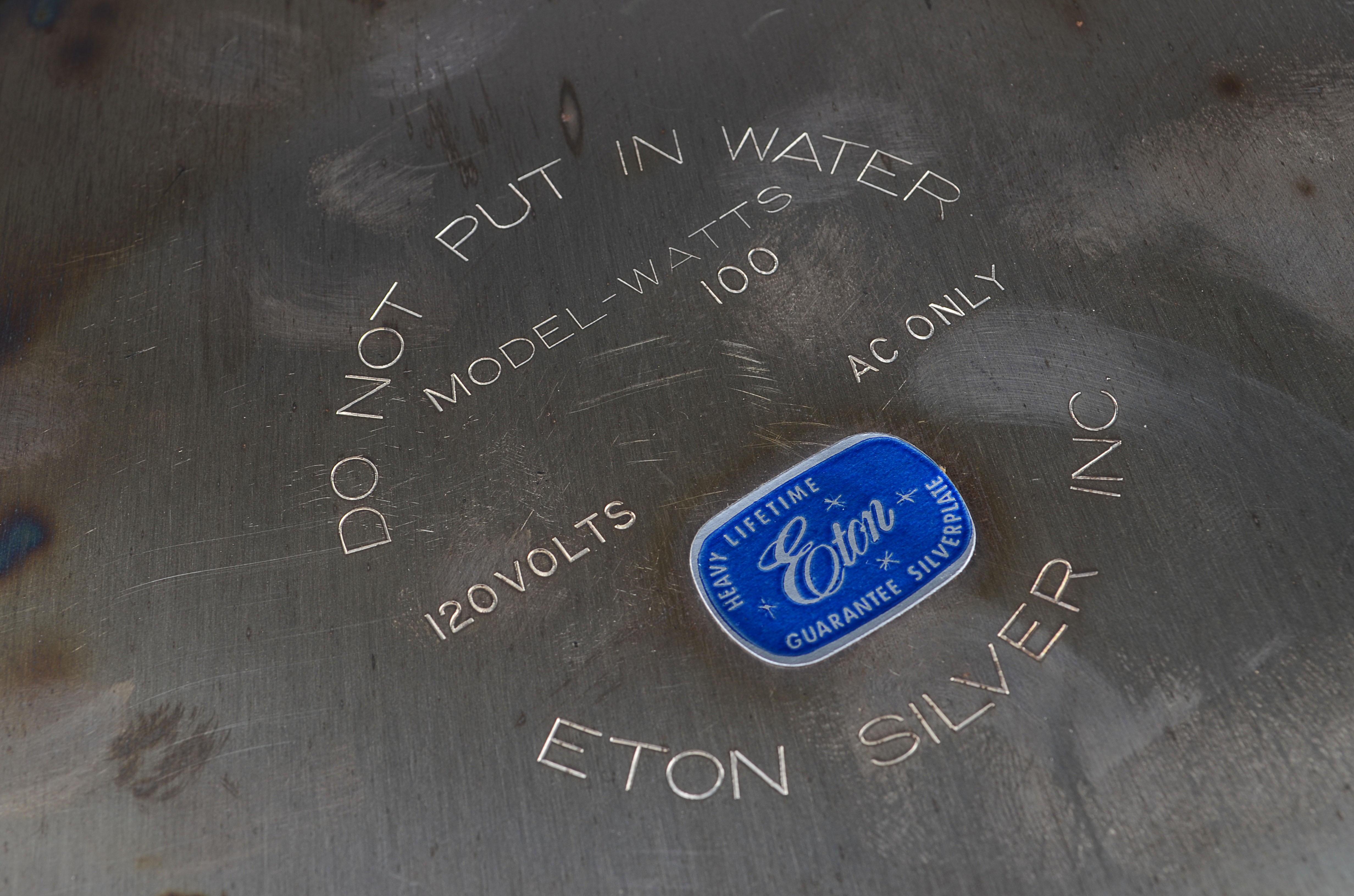 Large Eaton Heated Silver-Plate Serving Tray