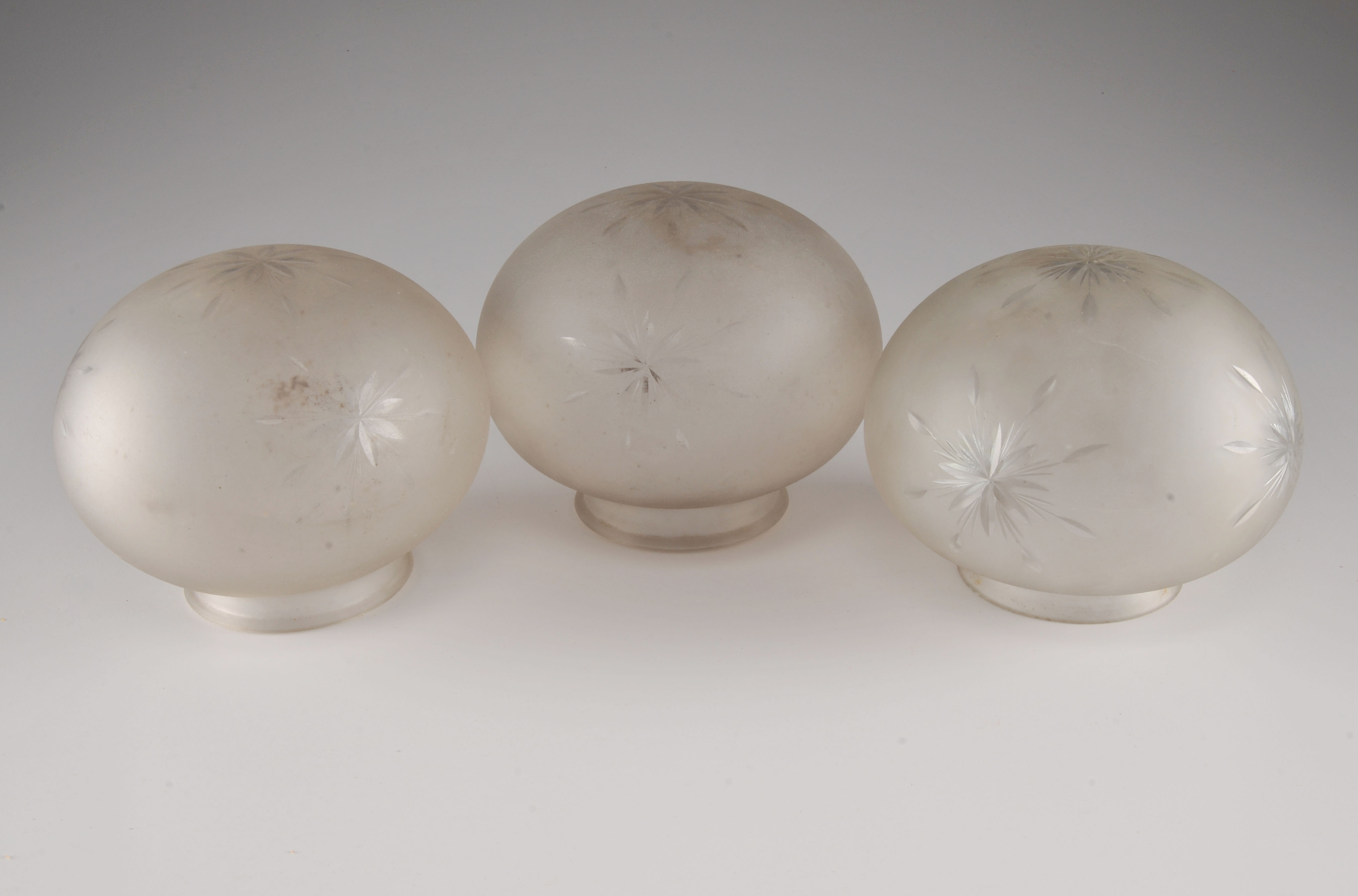 Vintage Trio of Frosted Glass Globes