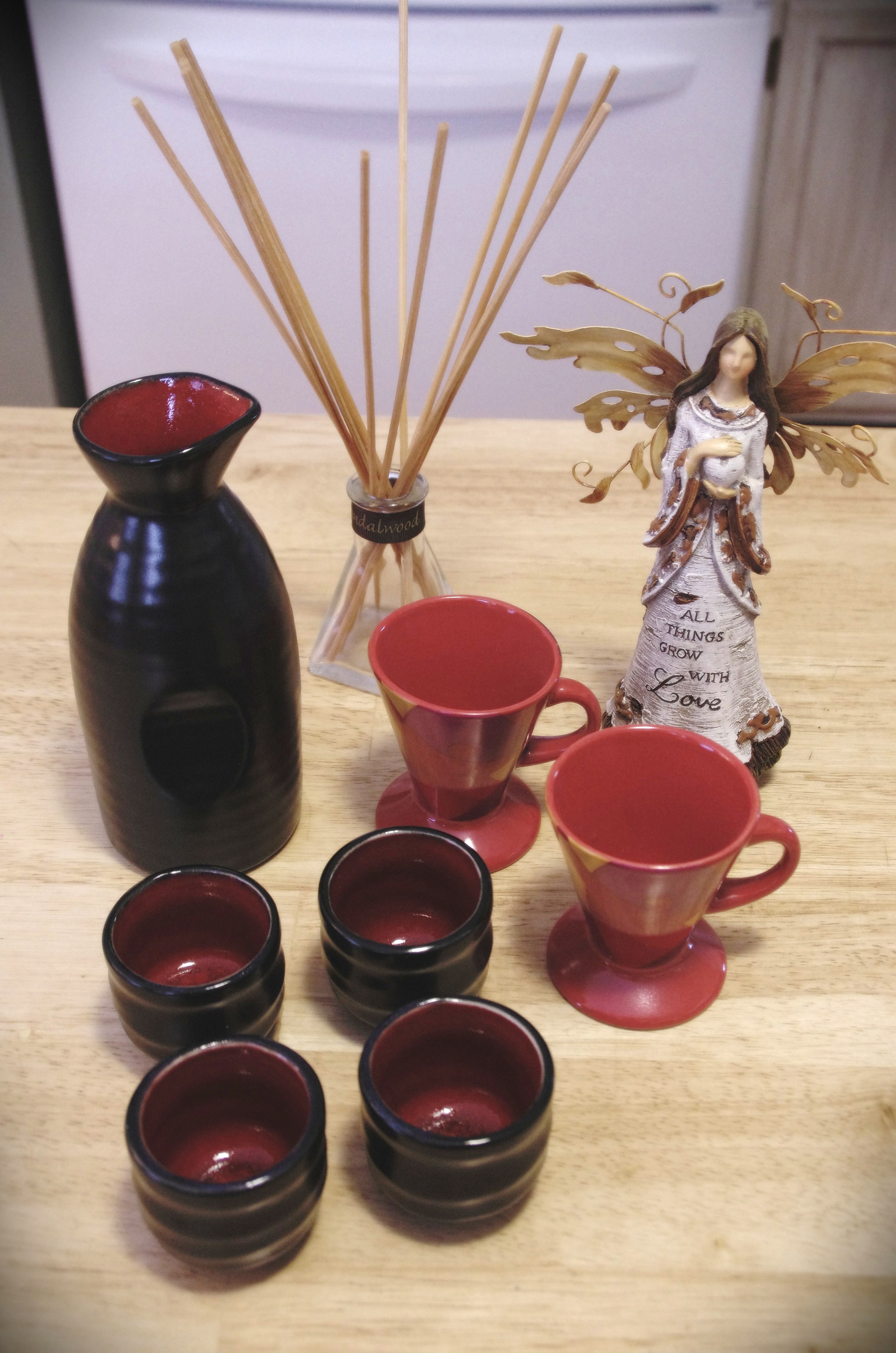 Lot of a Japanese Sake Set, Silver Plate Chopsticks and Spoon Set and More