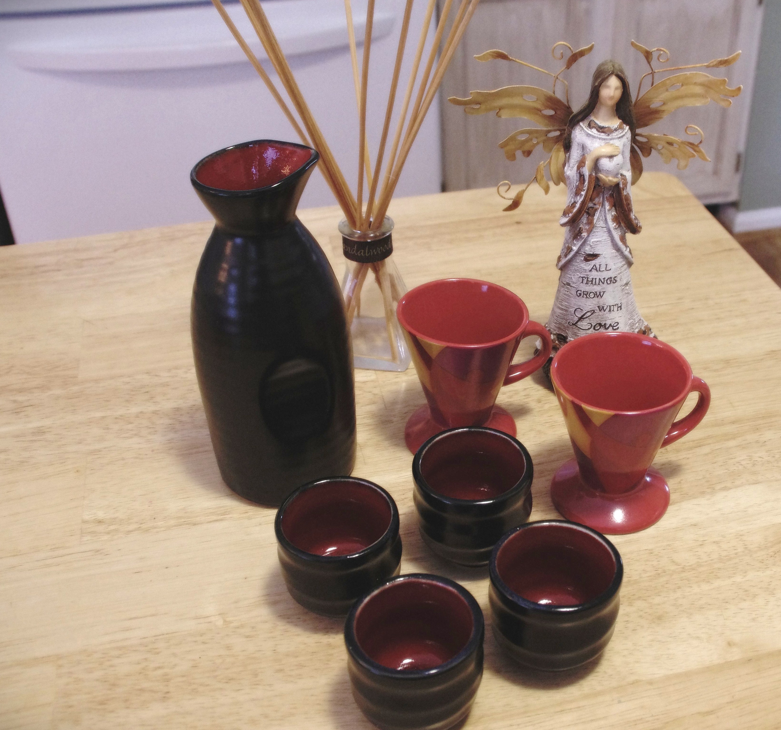 Lot of a Japanese Sake Set, Silver Plate Chopsticks and Spoon Set and More