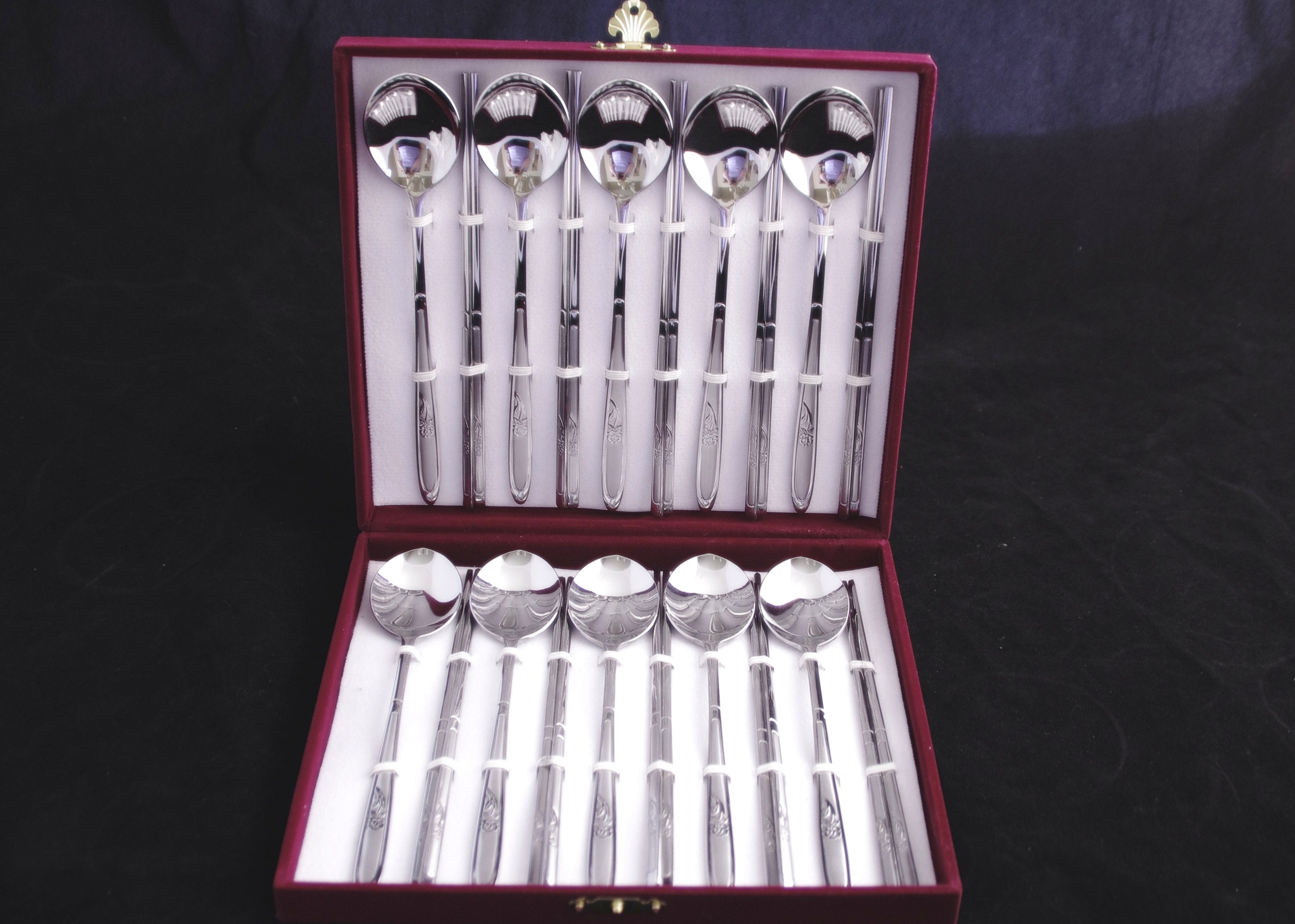 Lot of a Japanese Sake Set, Silver Plate Chopsticks and Spoon Set and More