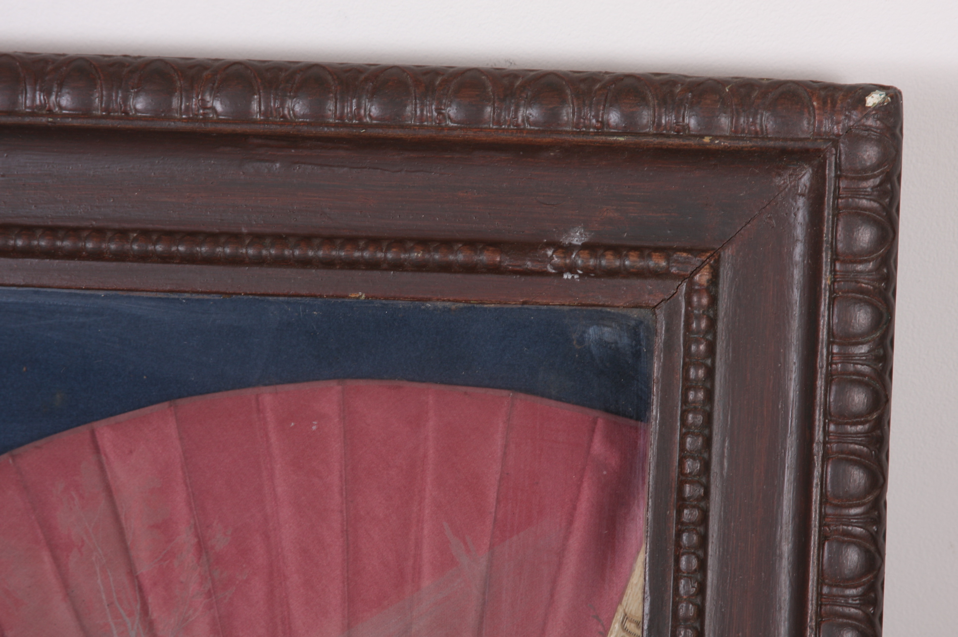 Triplet of Antique Fans Housed in Display Case