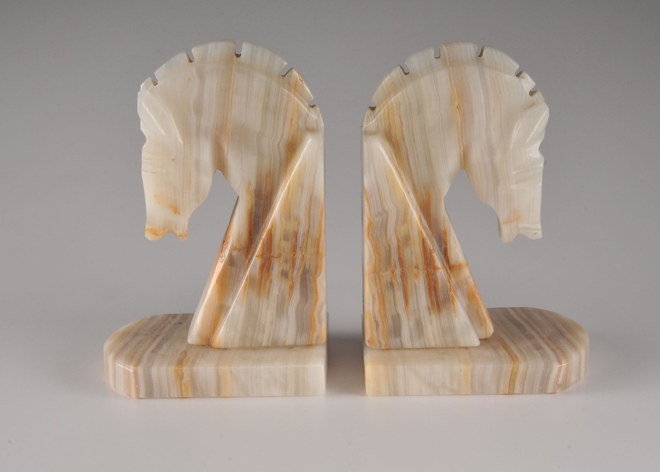 Marble Horse Head Bookends